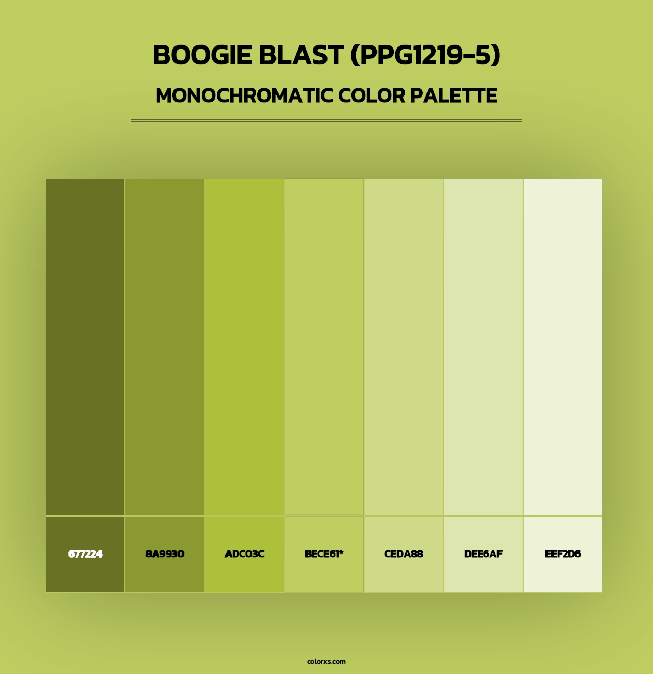 Boogie Blast (PPG1219-5) - Monochromatic Color Palette