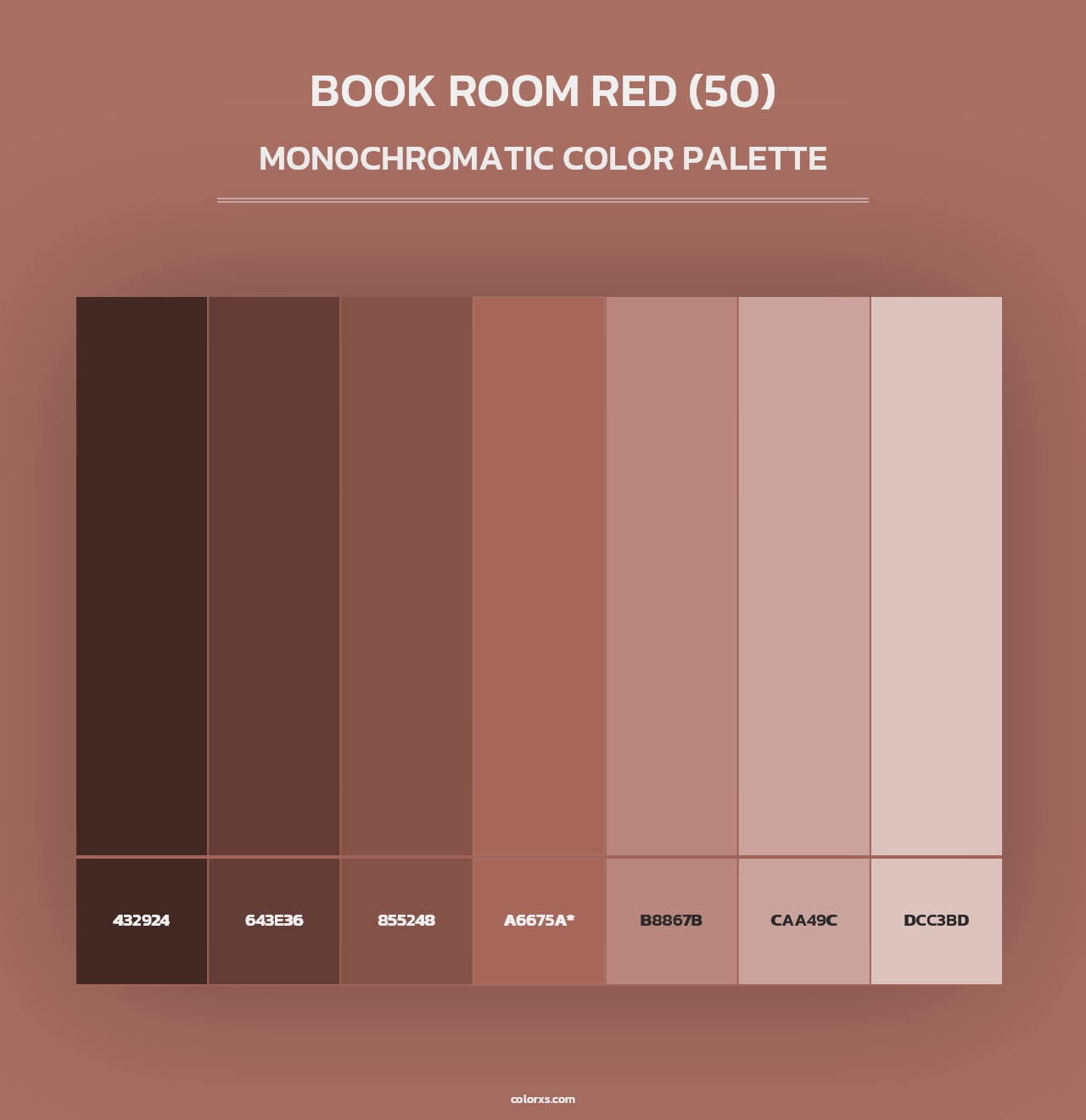 Book Room Red (50) - Monochromatic Color Palette