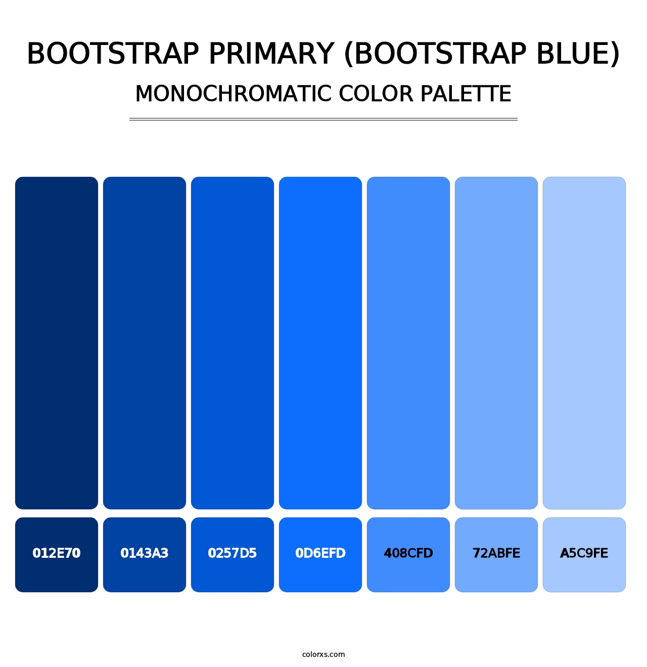 Bootstrap Primary (Bootstrap Blue) - Monochromatic Color Palette