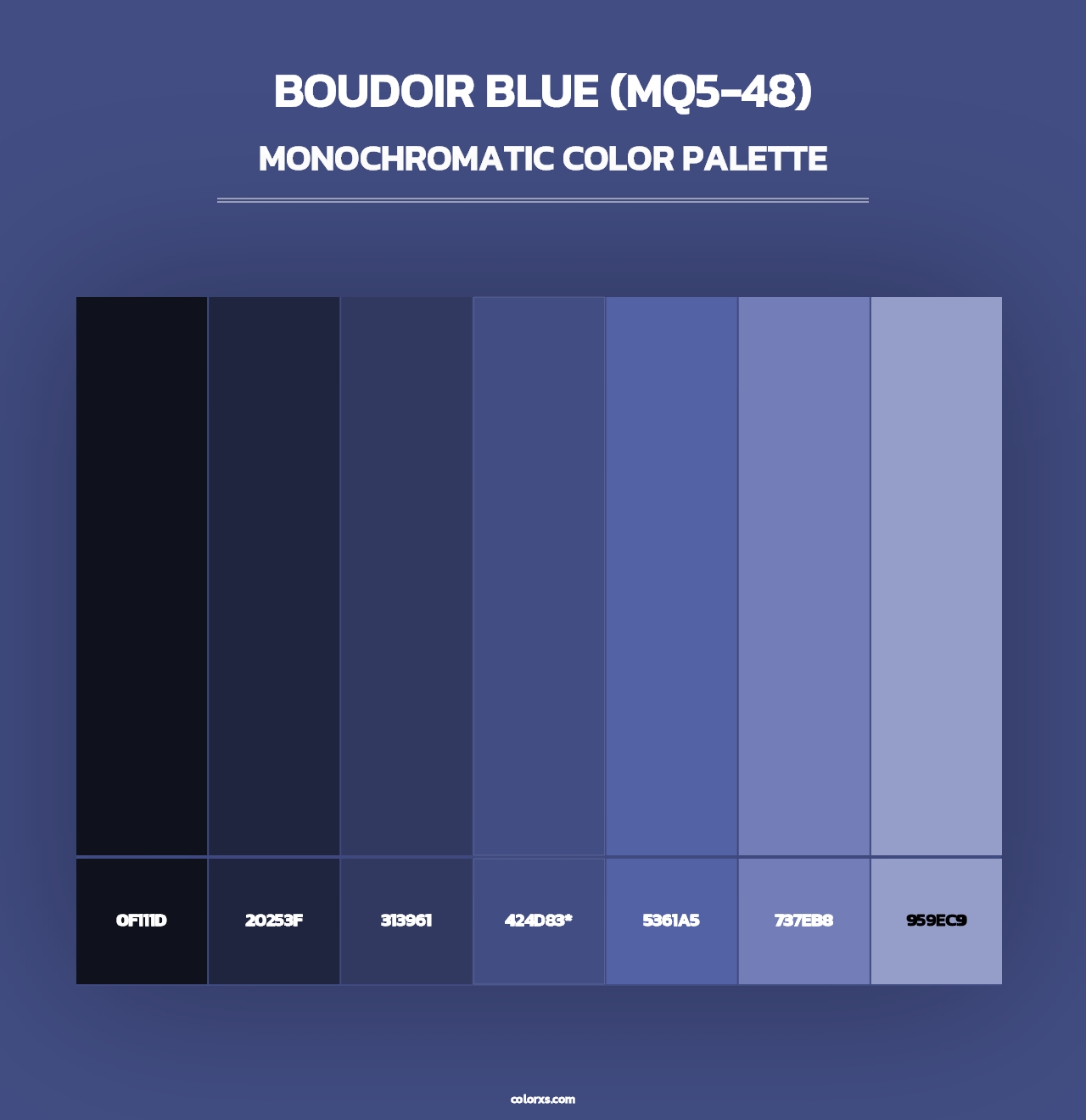 Boudoir Blue (MQ5-48) - Monochromatic Color Palette
