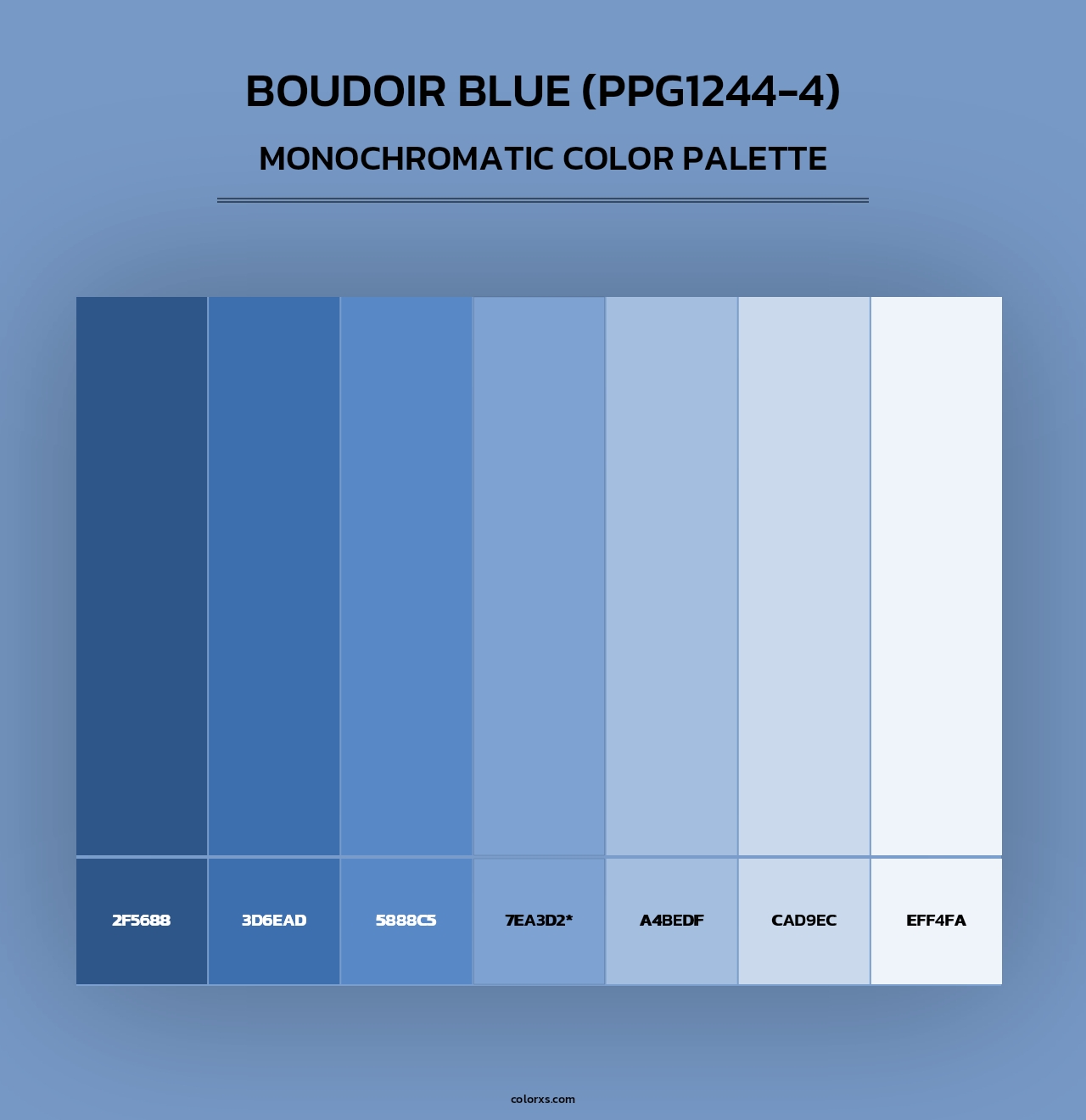 Boudoir Blue (PPG1244-4) - Monochromatic Color Palette