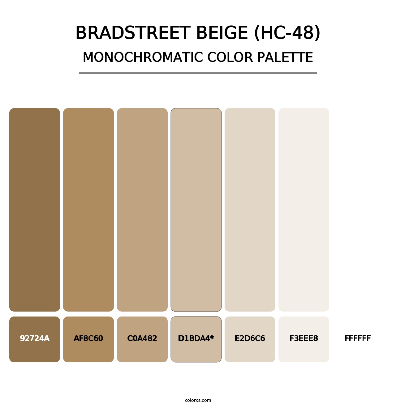 Bradstreet Beige (HC-48) - Monochromatic Color Palette