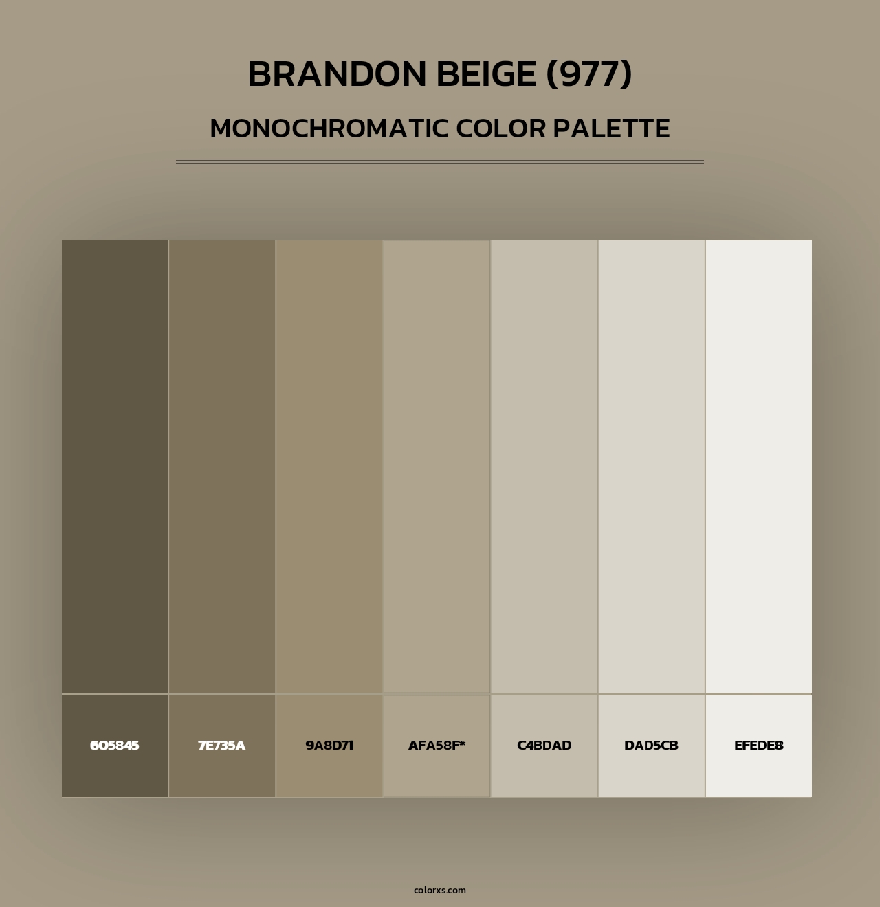 Brandon Beige (977) - Monochromatic Color Palette