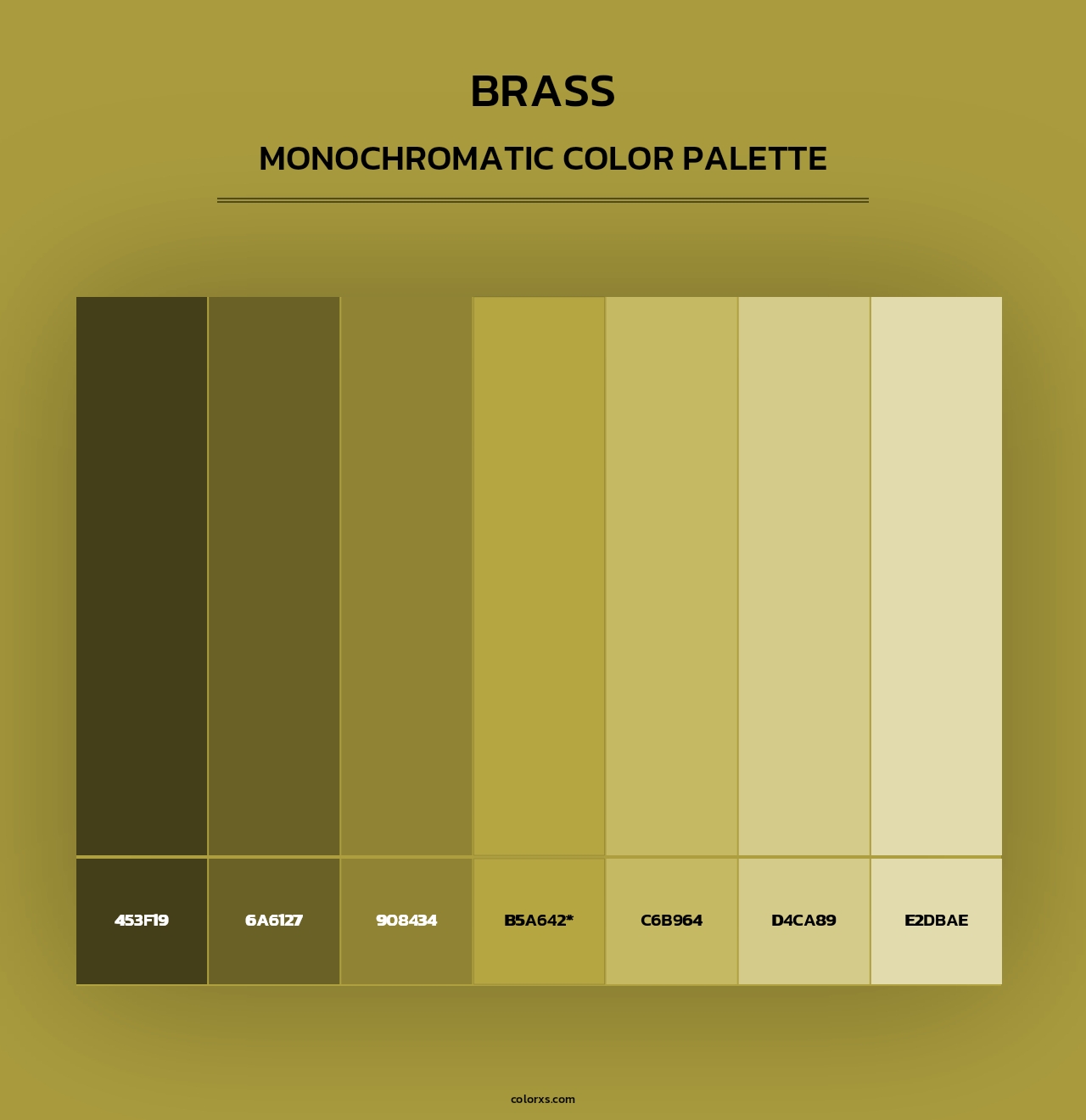 Brass color palettes