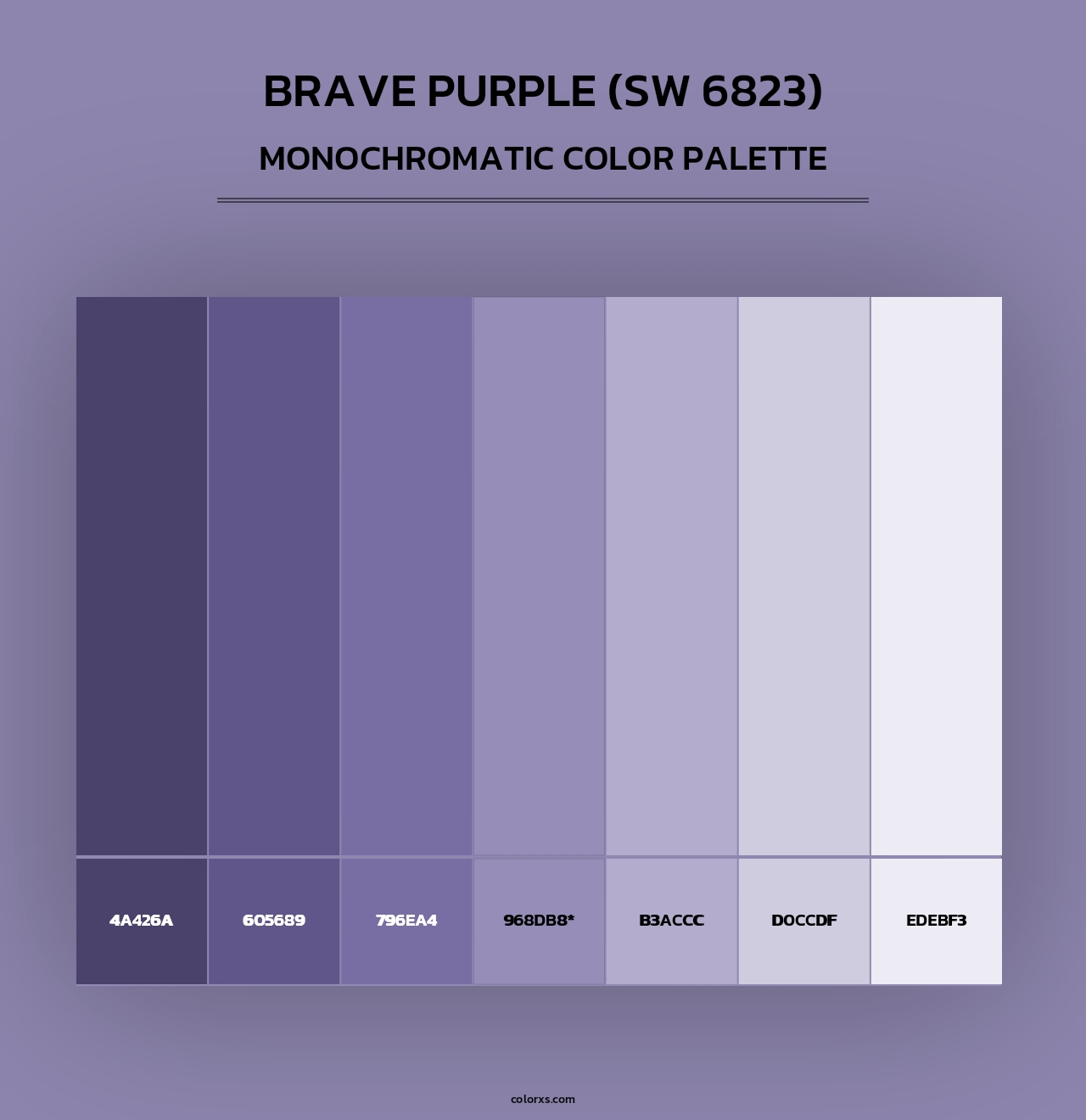 Brave Purple (SW 6823) - Monochromatic Color Palette