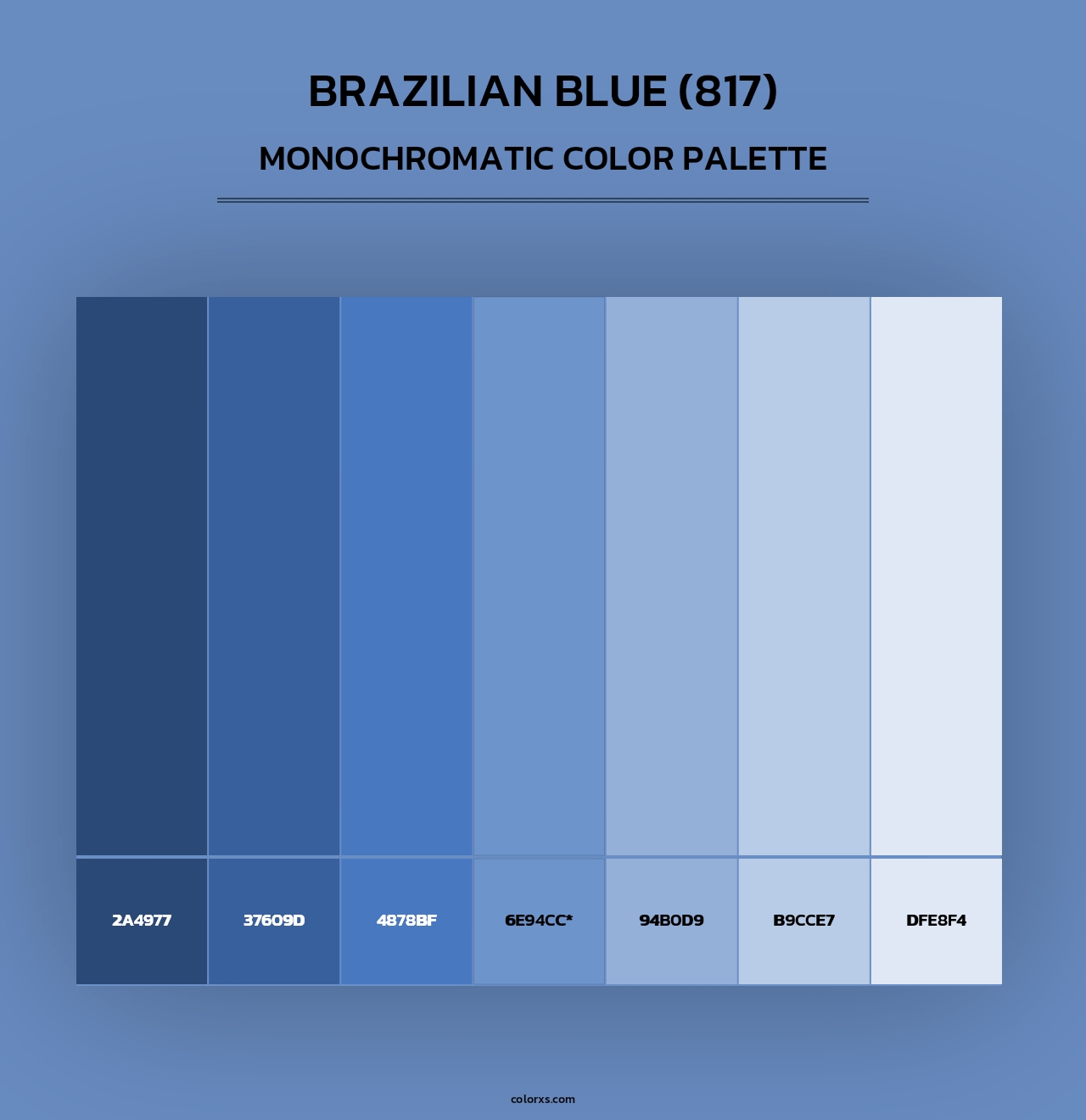 Brazilian Blue (817) - Monochromatic Color Palette