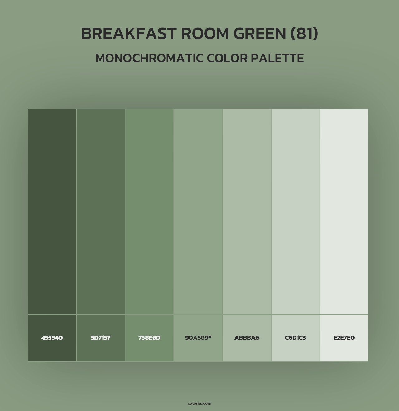 Breakfast Room Green (81) - Monochromatic Color Palette