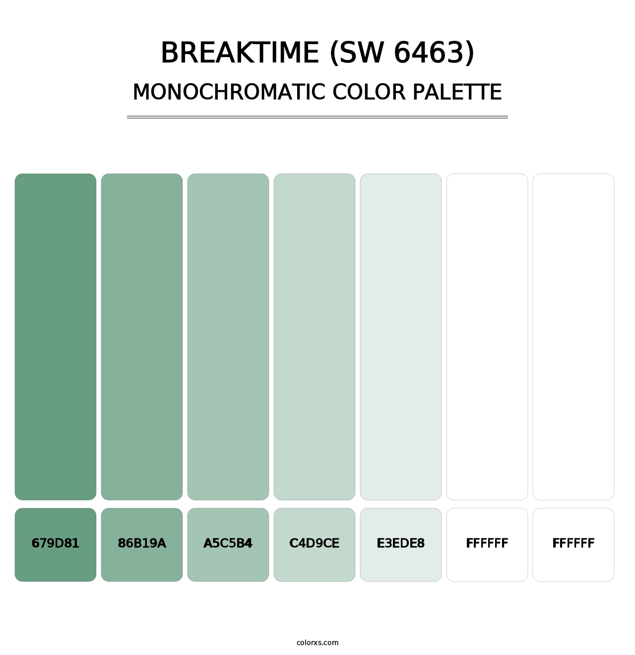 Breaktime (SW 6463) - Monochromatic Color Palette