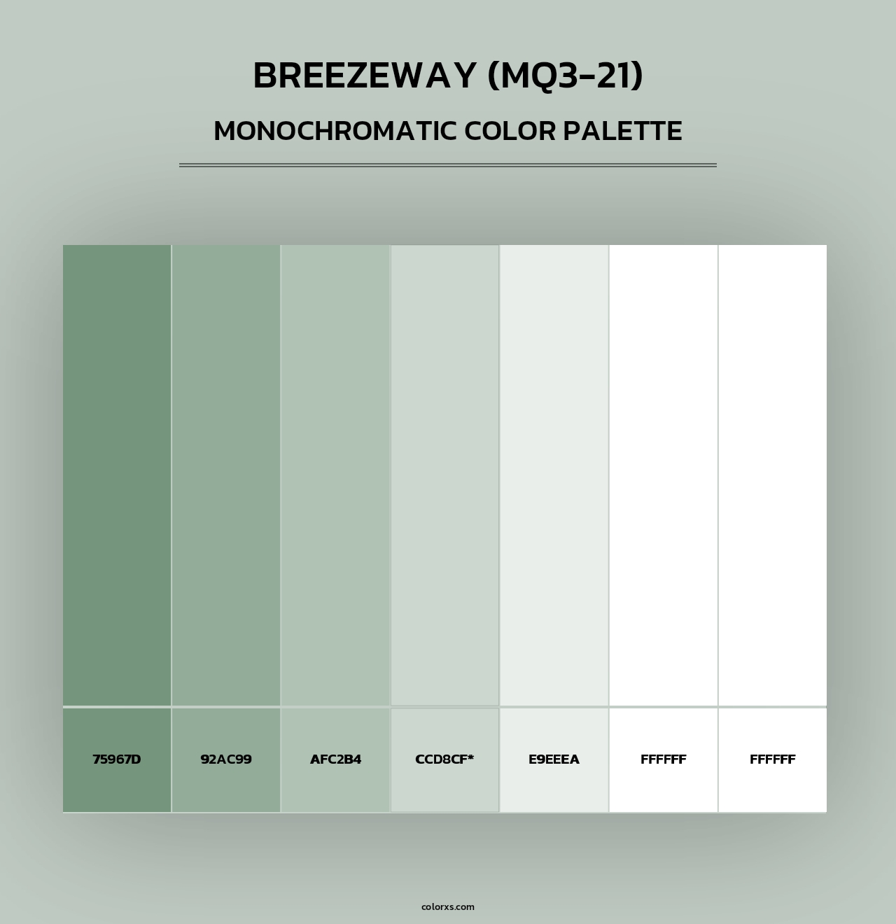 Breezeway (MQ3-21) - Monochromatic Color Palette