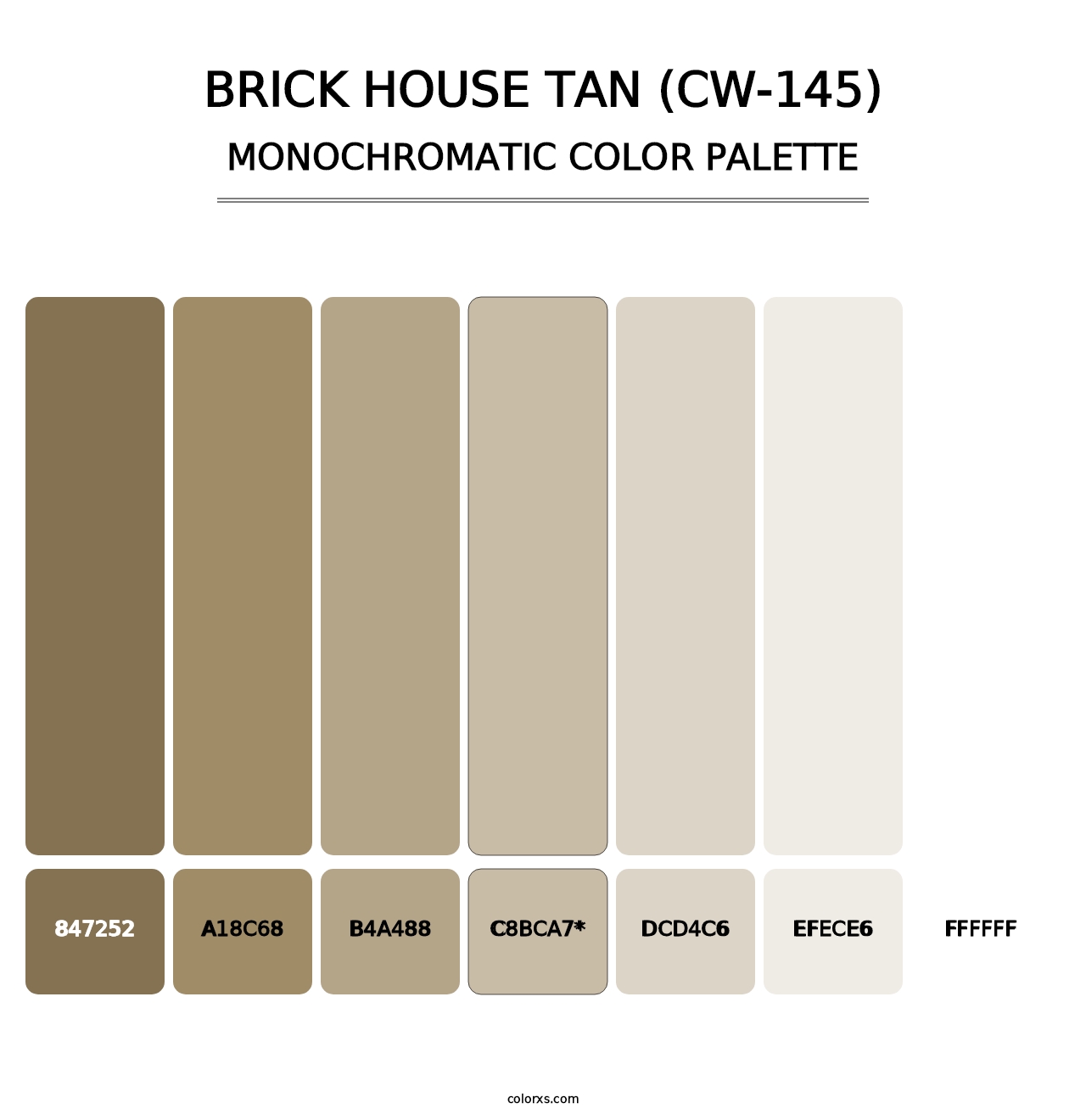 Brick House Tan (CW-145) - Monochromatic Color Palette