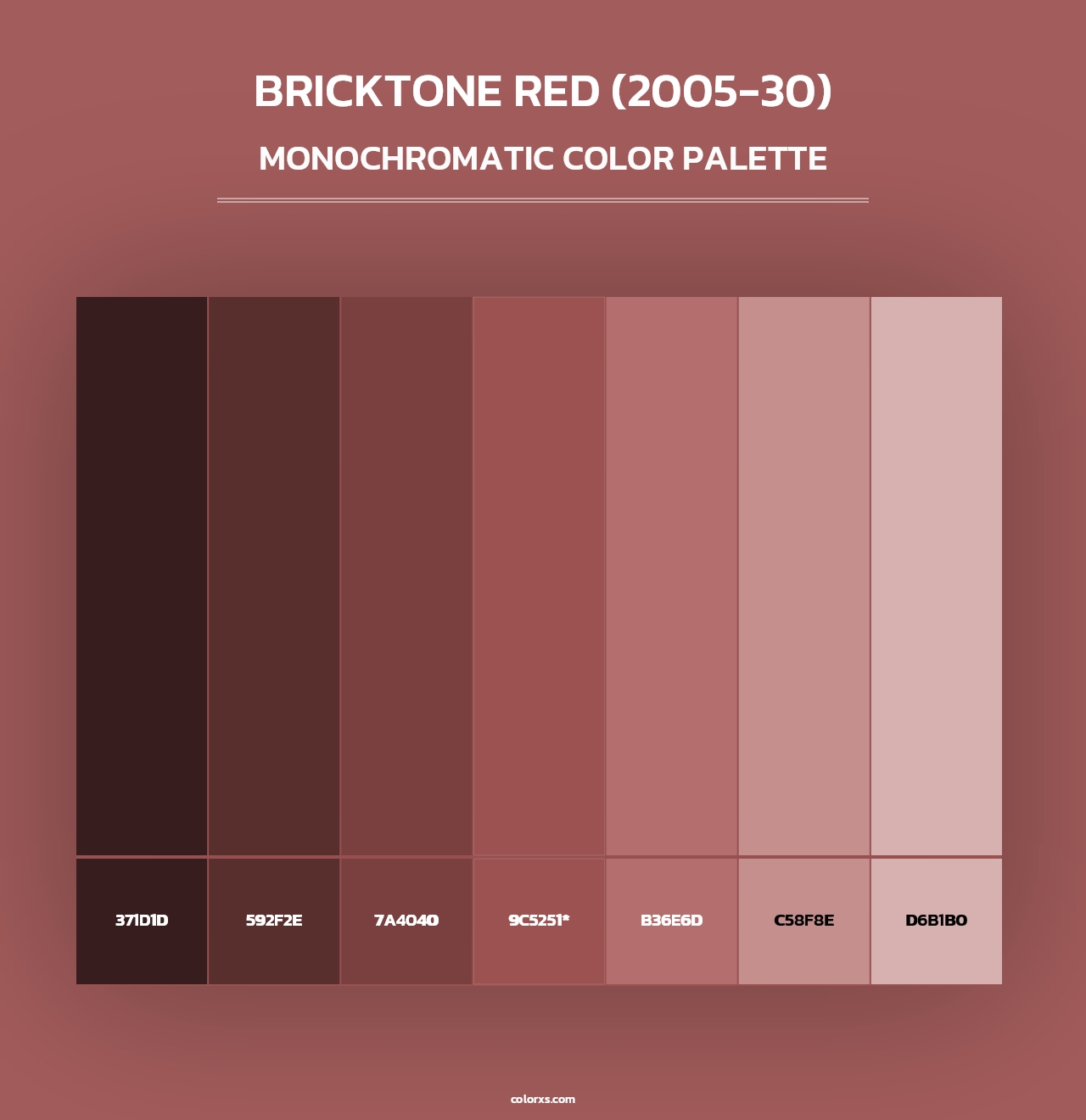 Bricktone Red (2005-30) - Monochromatic Color Palette