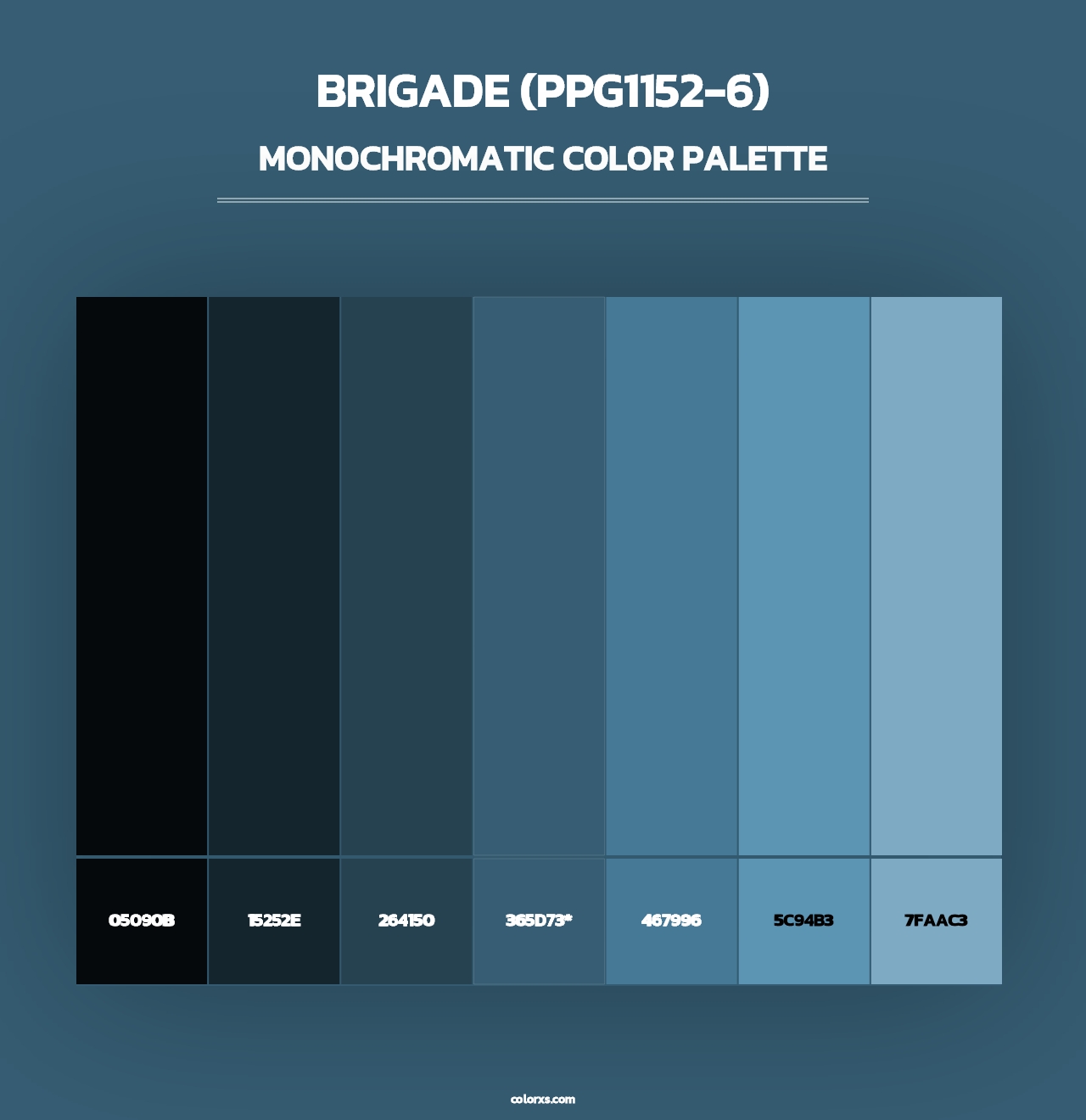 Brigade (PPG1152-6) - Monochromatic Color Palette