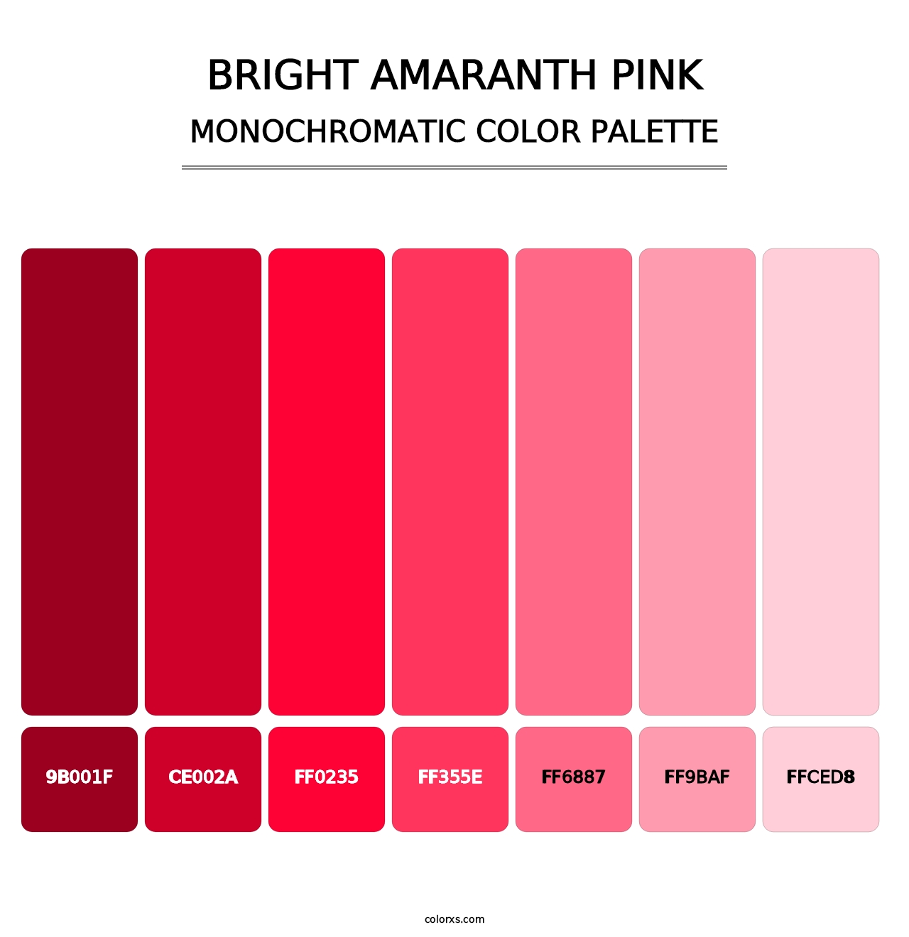 Bright Amaranth Pink - Monochromatic Color Palette