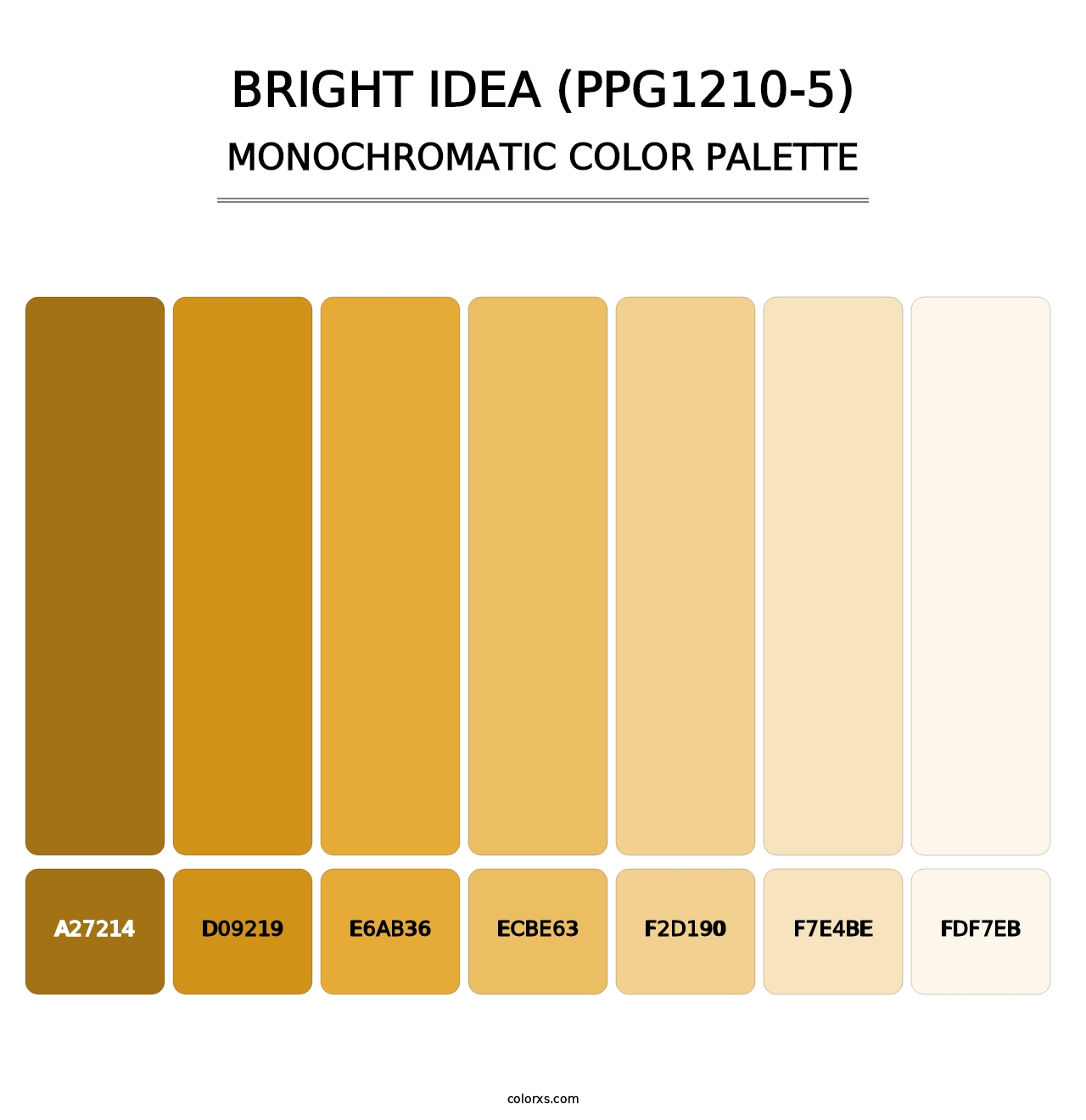 Bright Idea (PPG1210-5) - Monochromatic Color Palette