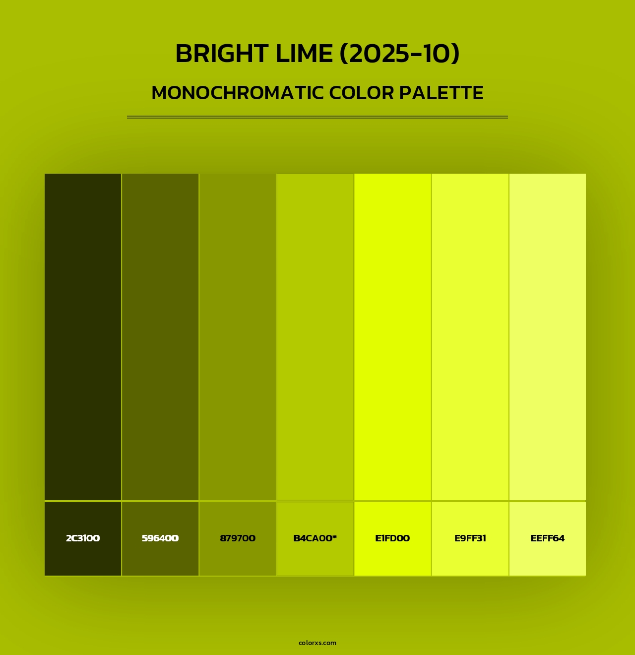 Bright Lime (2025-10) - Monochromatic Color Palette