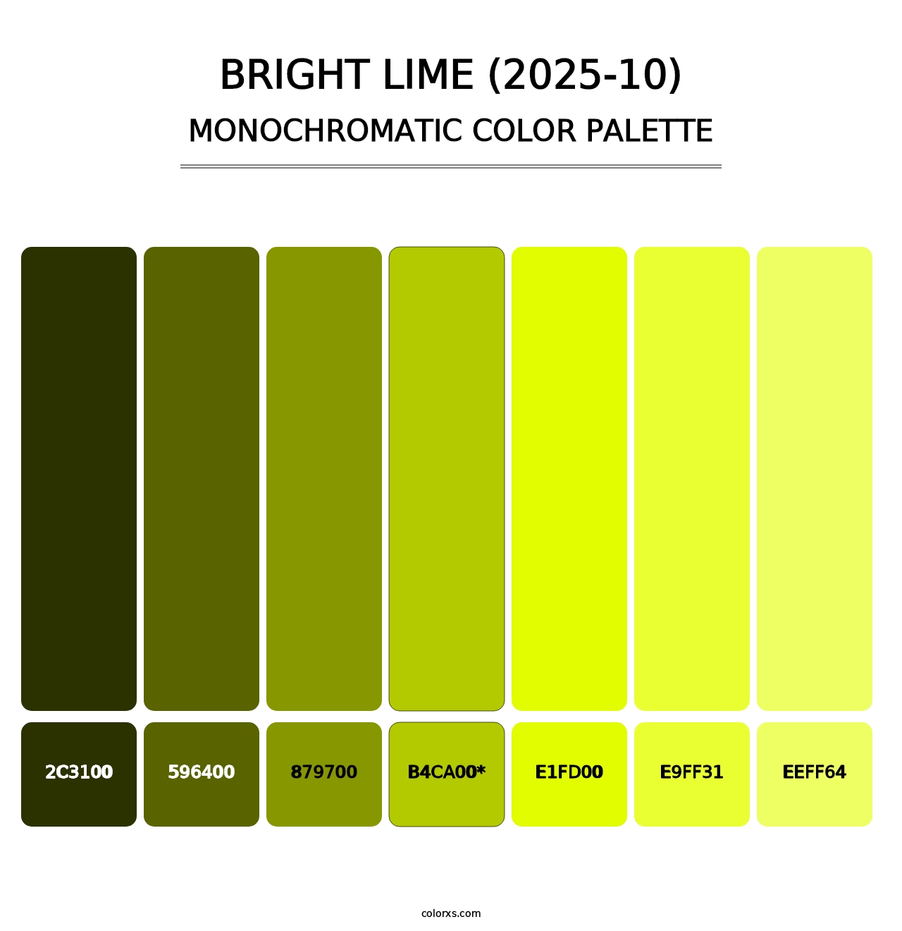 Bright Lime (2025-10) - Monochromatic Color Palette