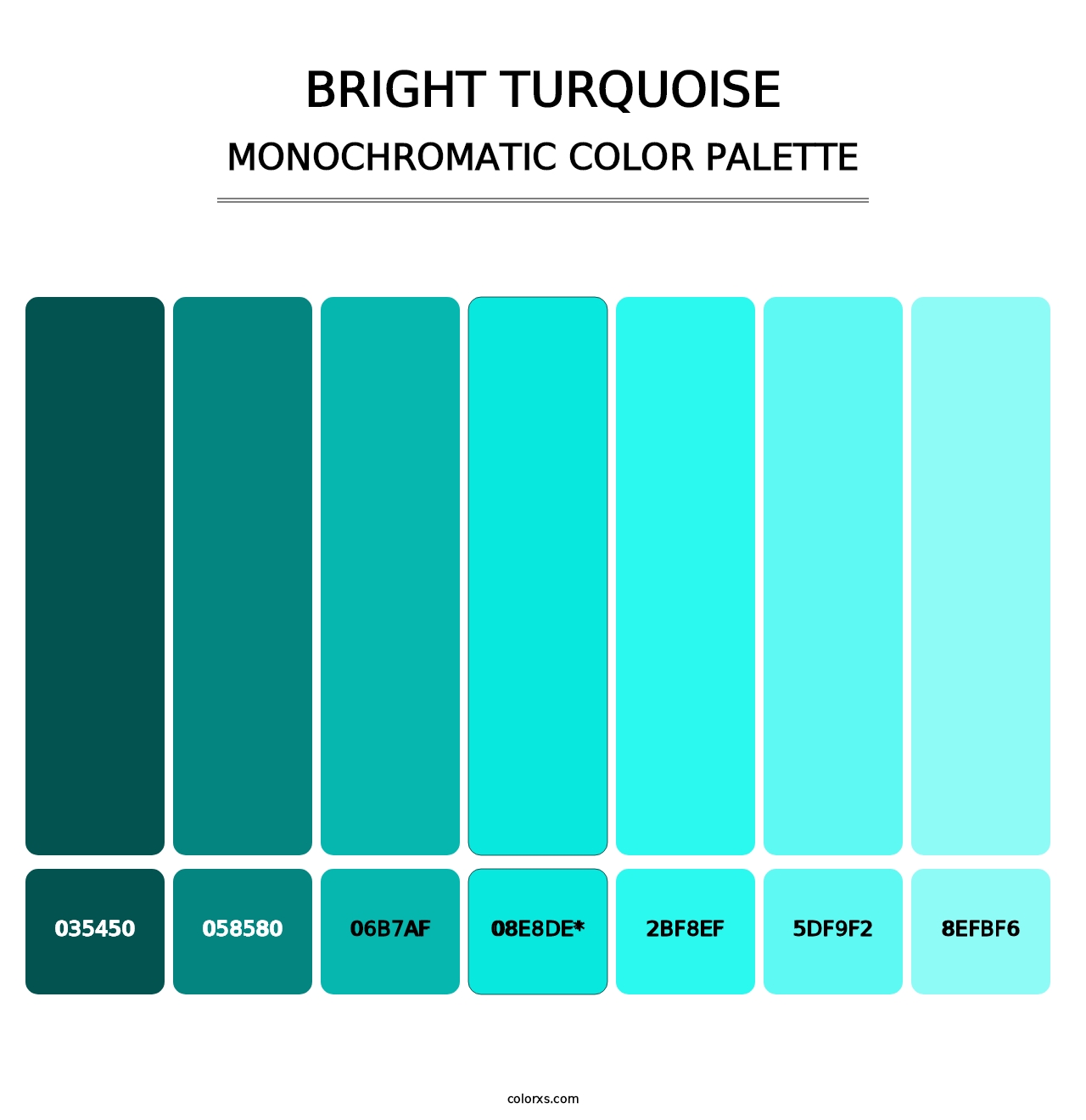 Bright Turquoise - Monochromatic Color Palette