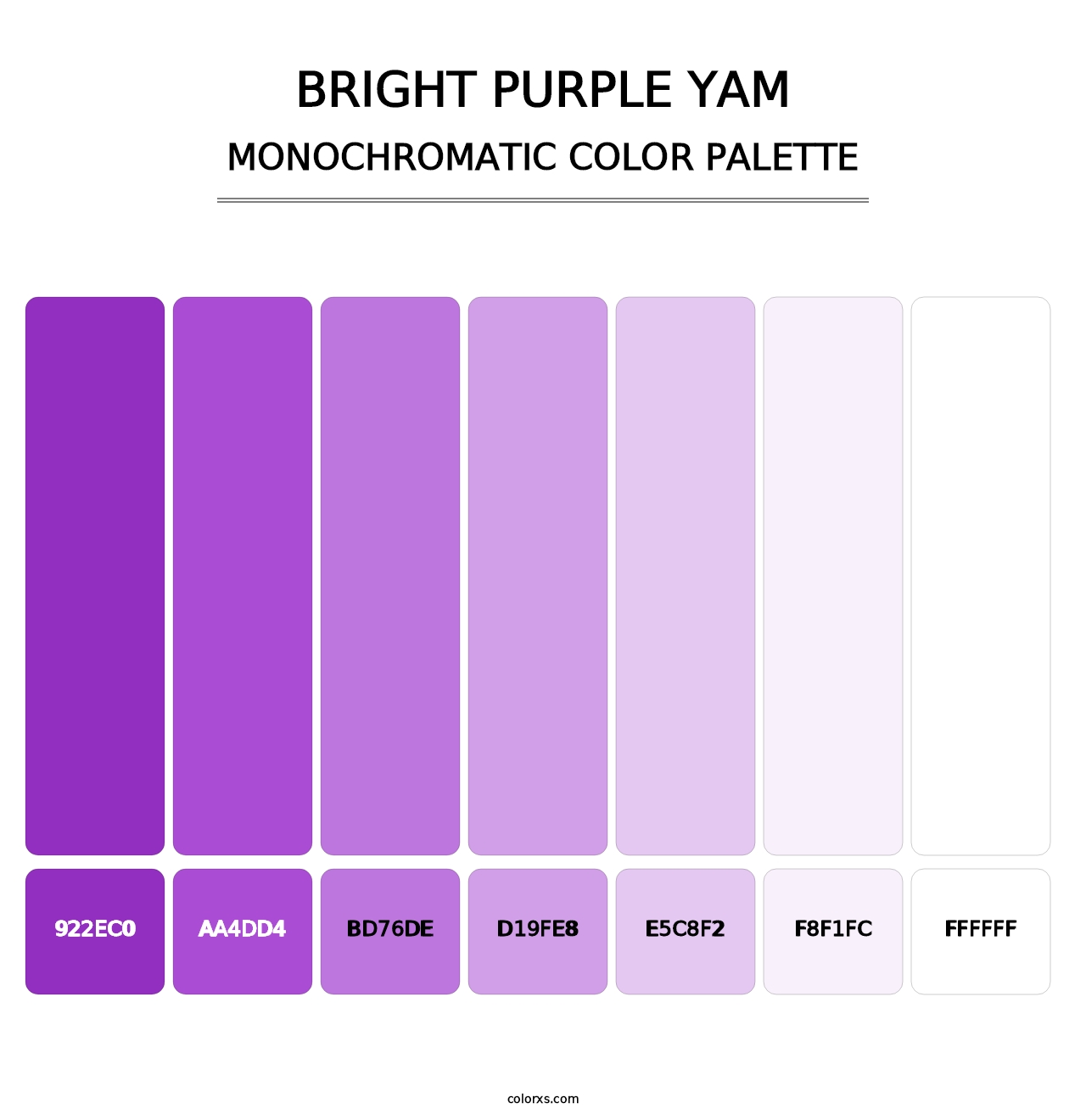 Bright Purple Yam - Monochromatic Color Palette