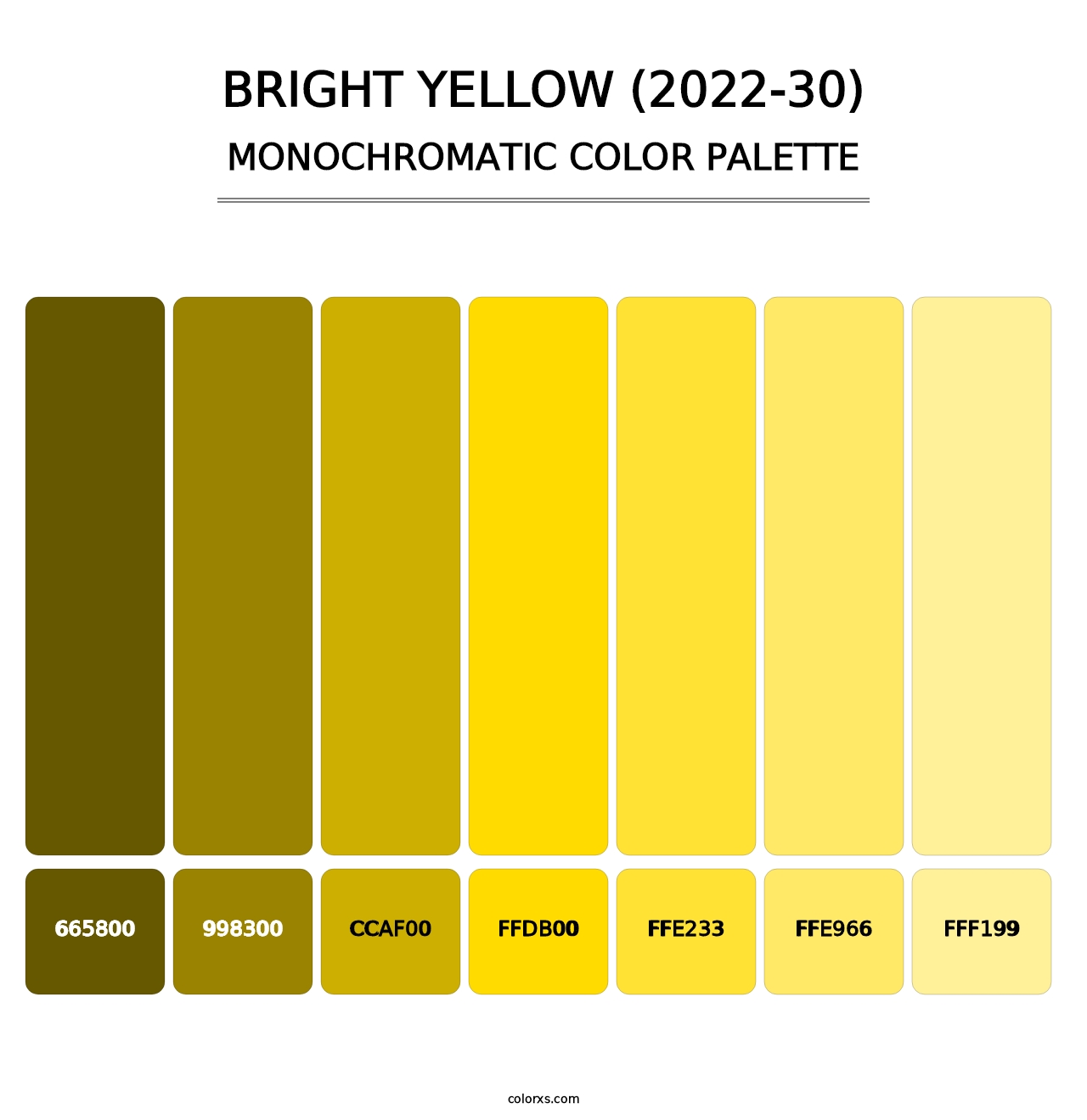 Bright Yellow (2022-30) - Monochromatic Color Palette