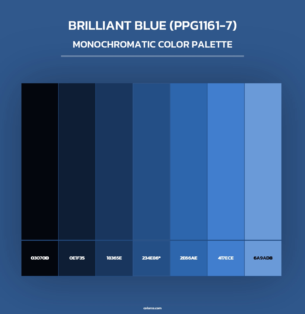 Brilliant Blue (PPG1161-7) - Monochromatic Color Palette