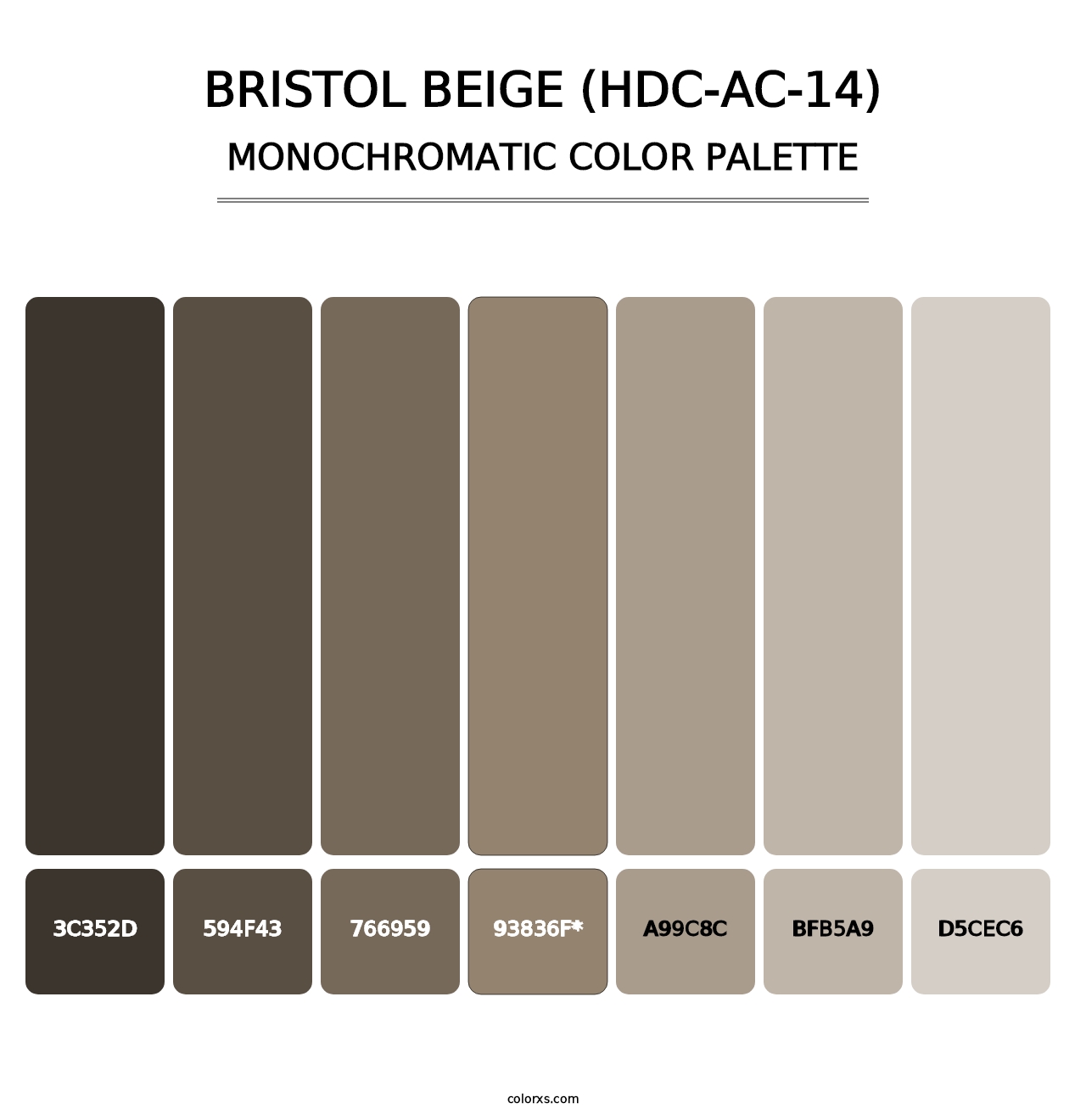Bristol Beige (HDC-AC-14) - Monochromatic Color Palette