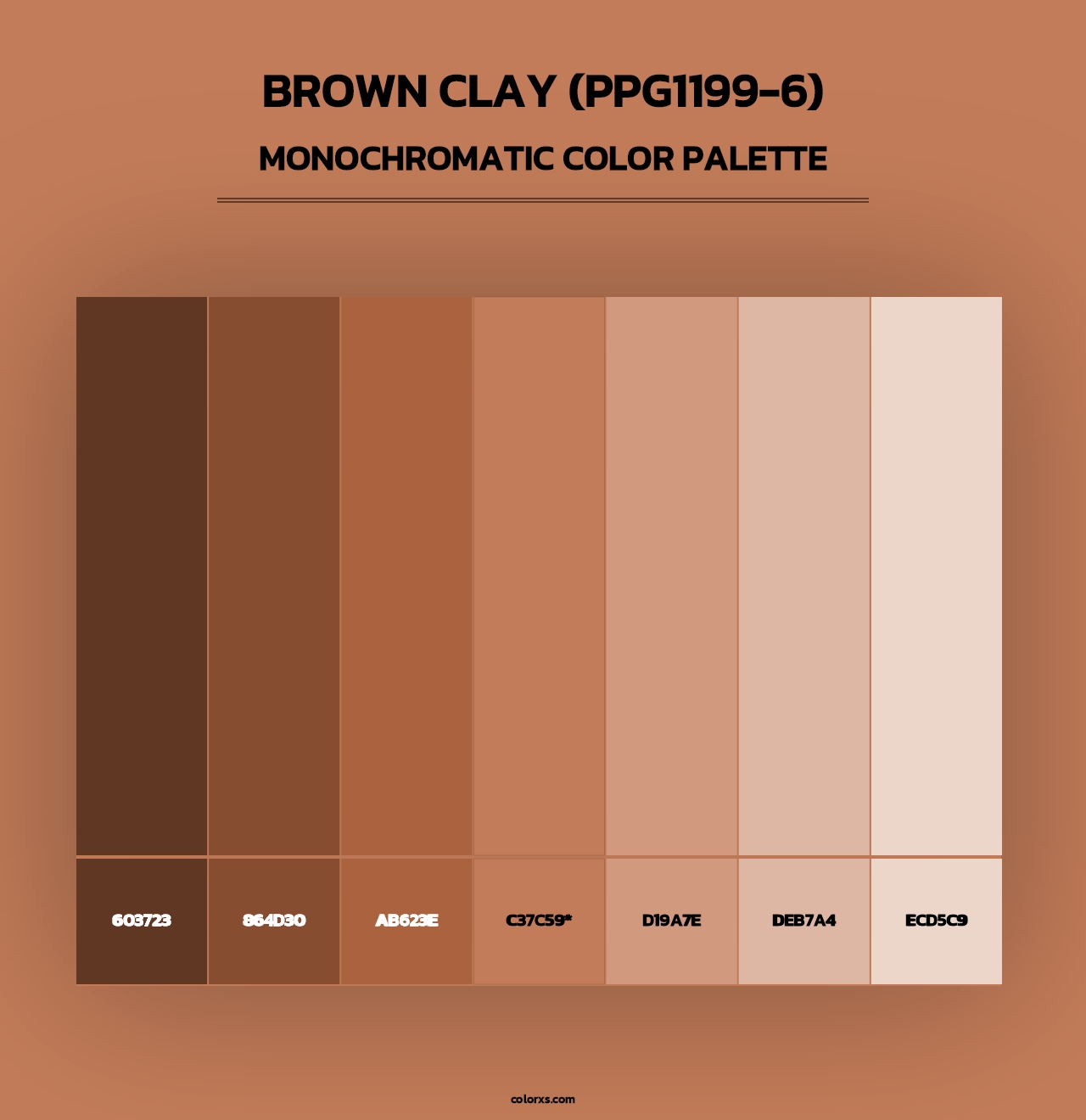 Brown Clay (PPG1199-6) - Monochromatic Color Palette