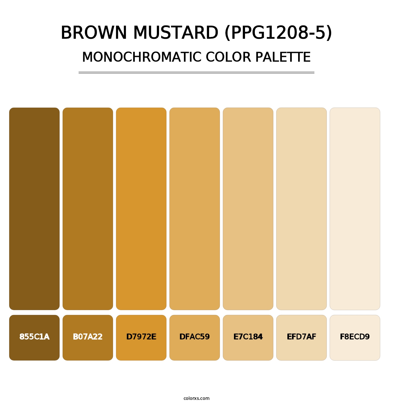 Brown Mustard (PPG1208-5) - Monochromatic Color Palette