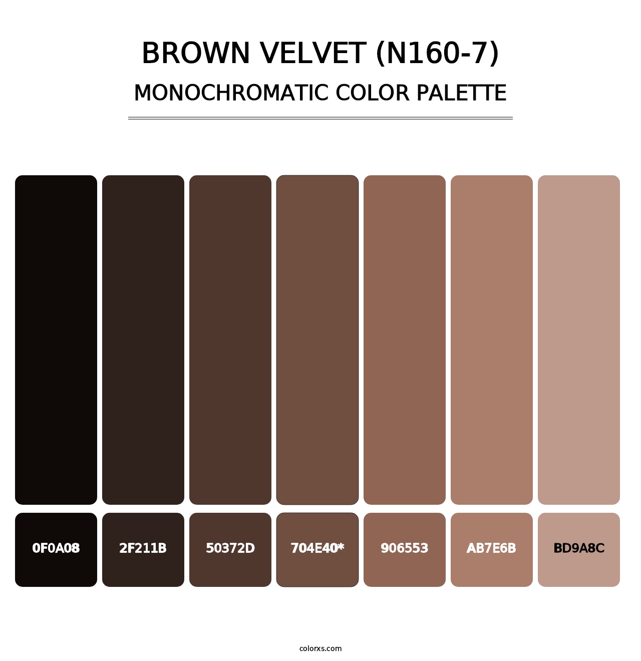 Brown Velvet (N160-7) - Monochromatic Color Palette