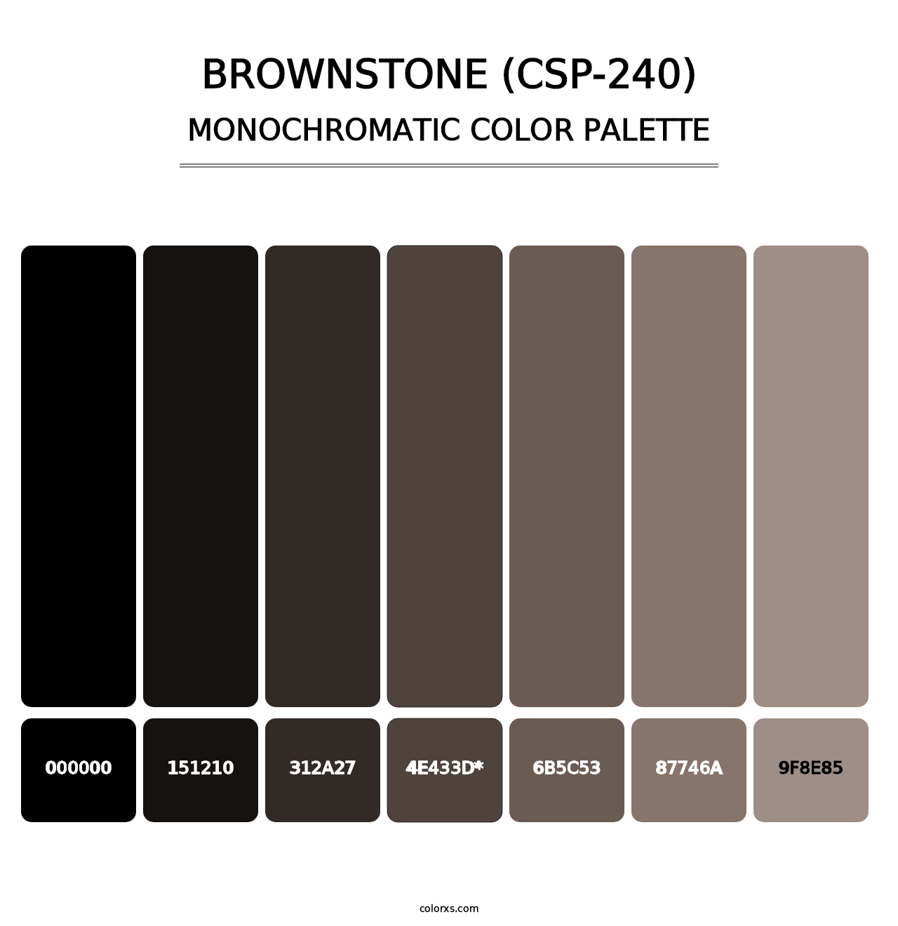 Brownstone (CSP-240) - Monochromatic Color Palette