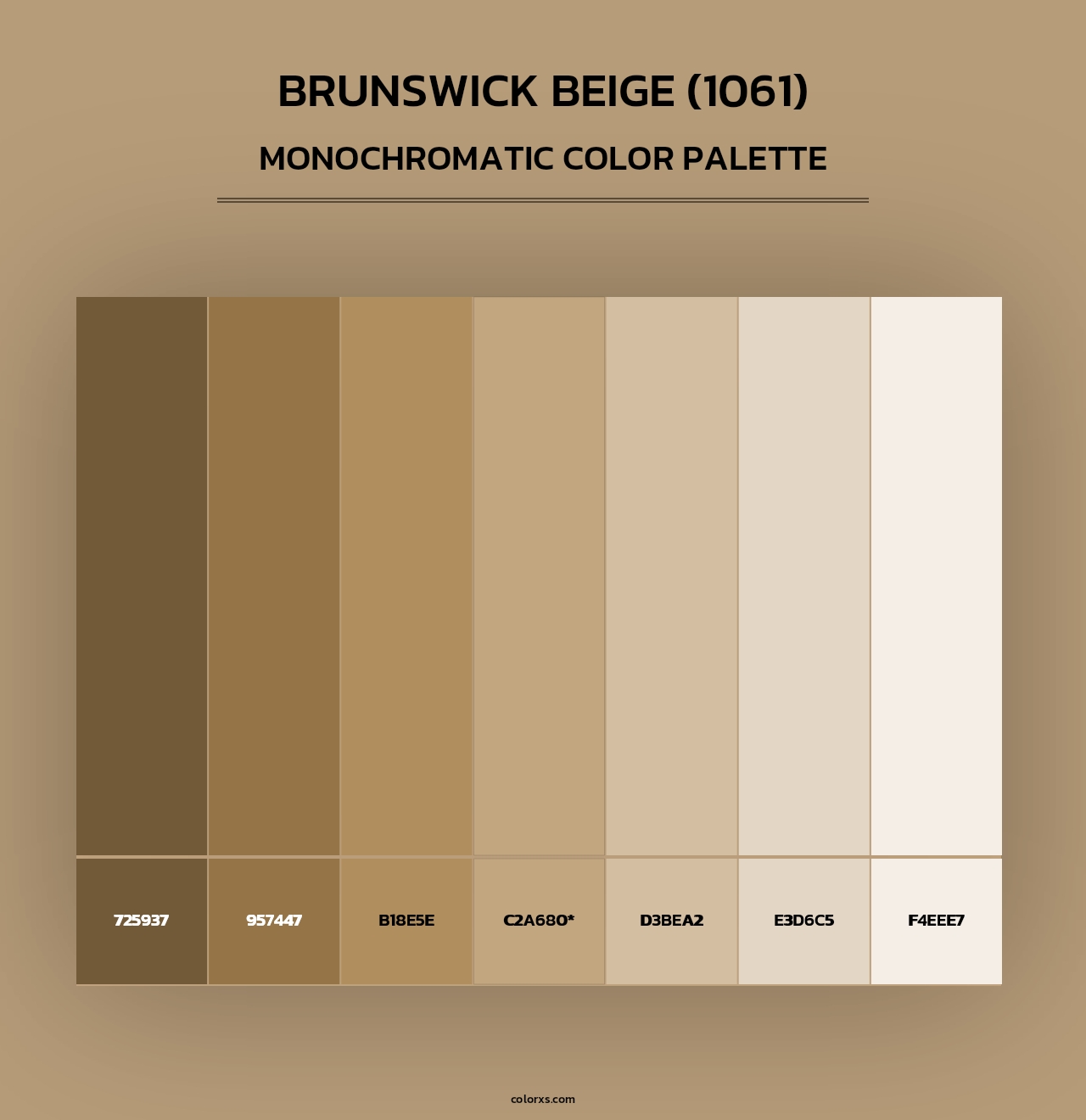 Brunswick Beige (1061) - Monochromatic Color Palette