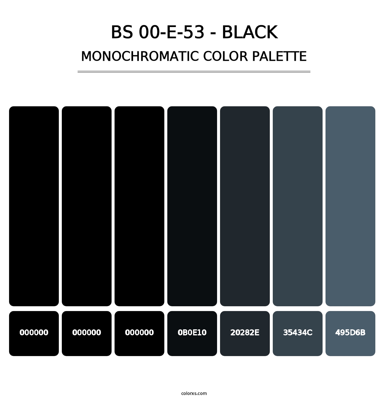BS 00-E-53 - Black - Monochromatic Color Palette