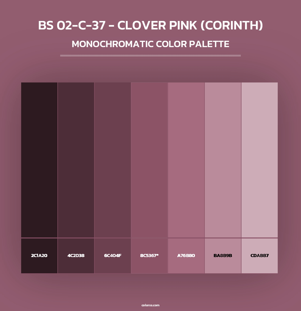 BS 02-C-37 - Clover Pink (Corinth) - Monochromatic Color Palette