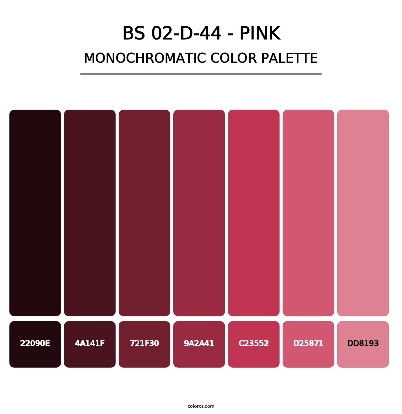 BS 02-D-44 - Pink - Monochromatic Color Palette