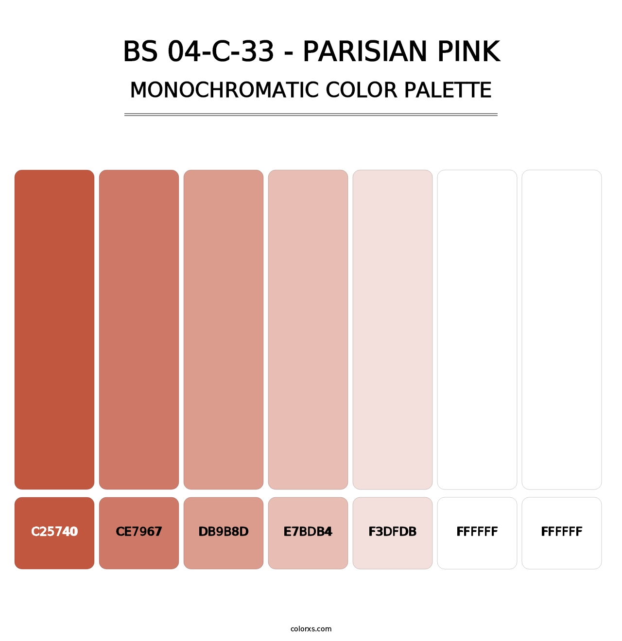 BS 04-C-33 - Parisian Pink - Monochromatic Color Palette