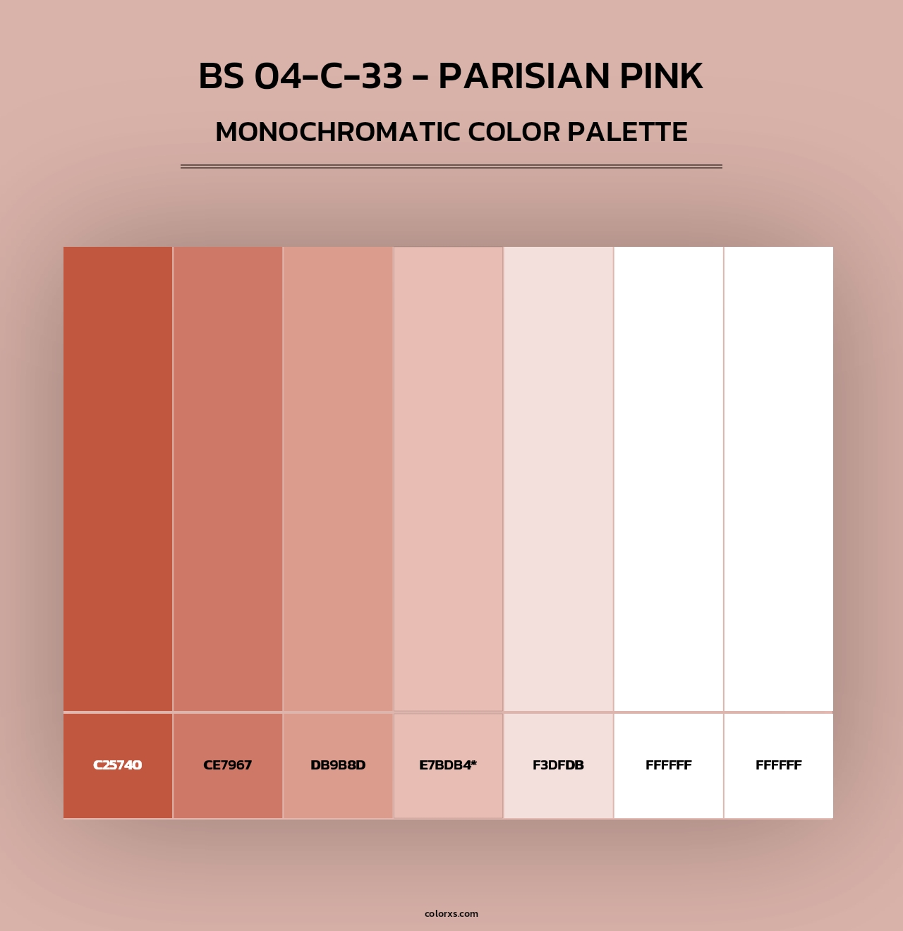 BS 04-C-33 - Parisian Pink - Monochromatic Color Palette