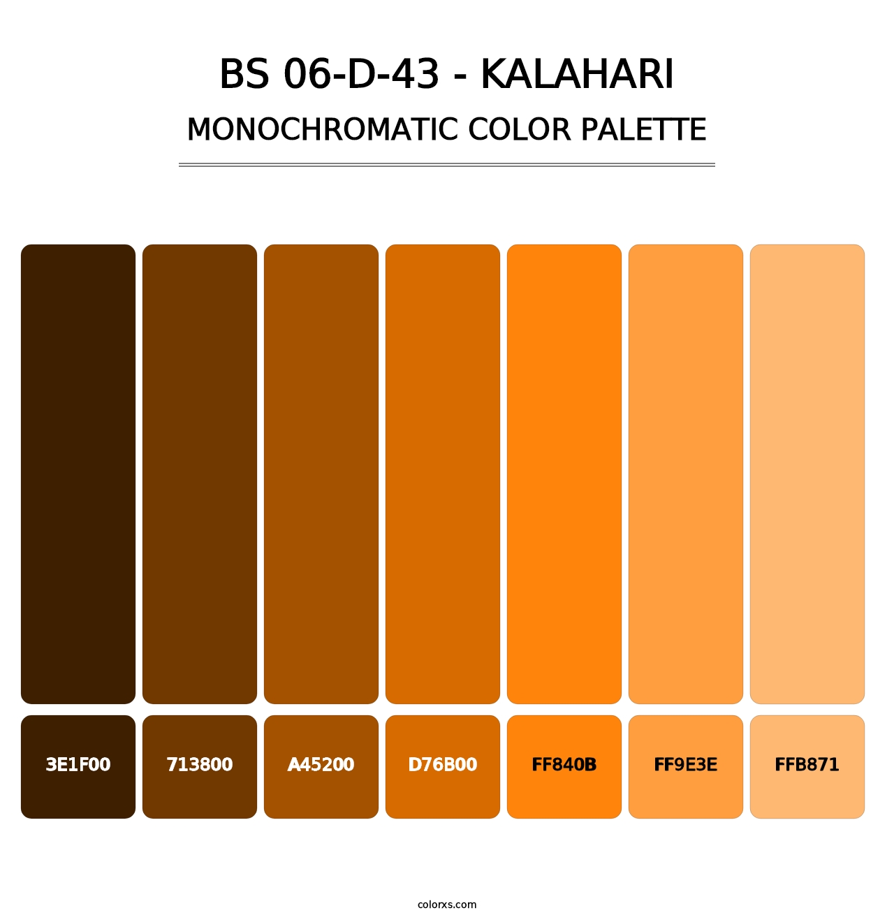 BS 06-D-43 - Kalahari - Monochromatic Color Palette
