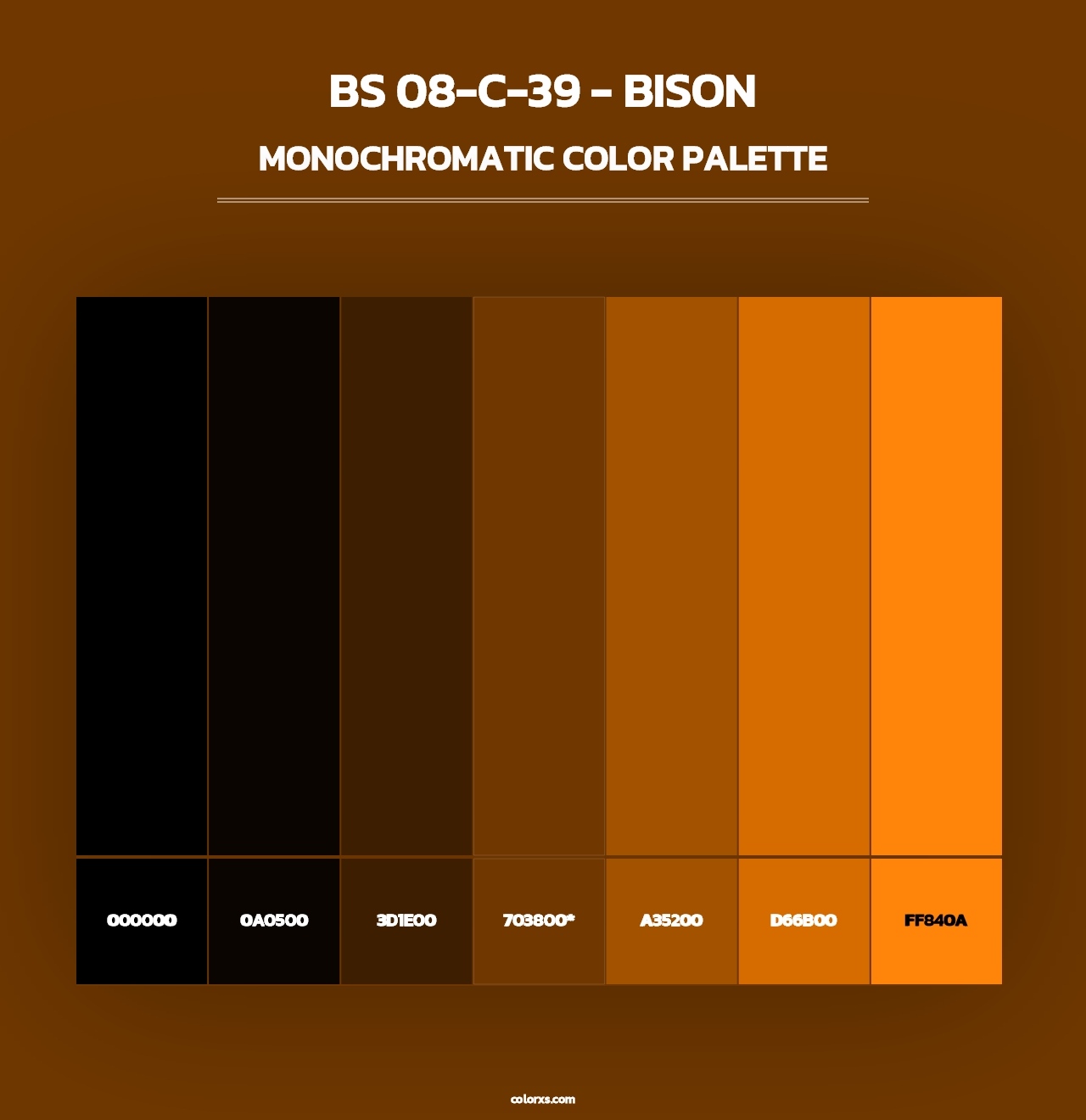 BS 08-C-39 - Bison - Monochromatic Color Palette