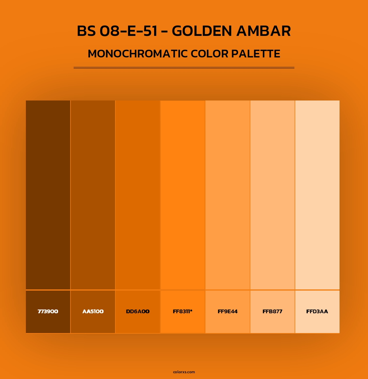 BS 08-E-51 - Golden Ambar - Monochromatic Color Palette