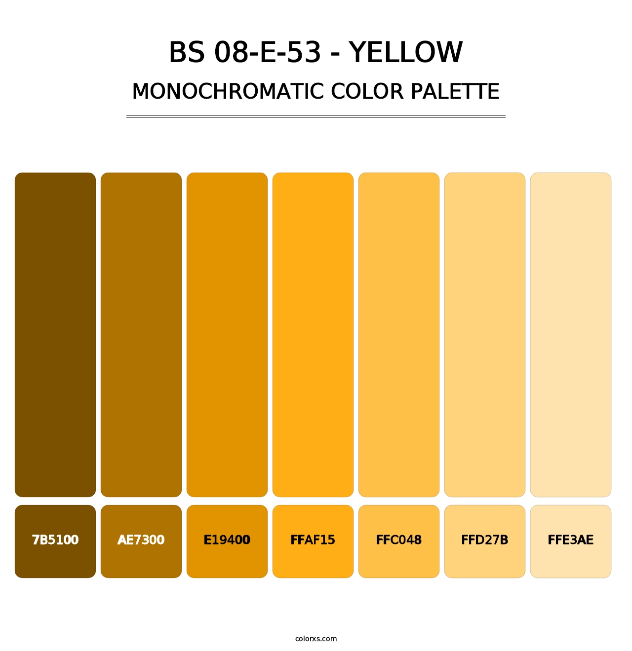 BS 08-E-53 - Yellow - Monochromatic Color Palette