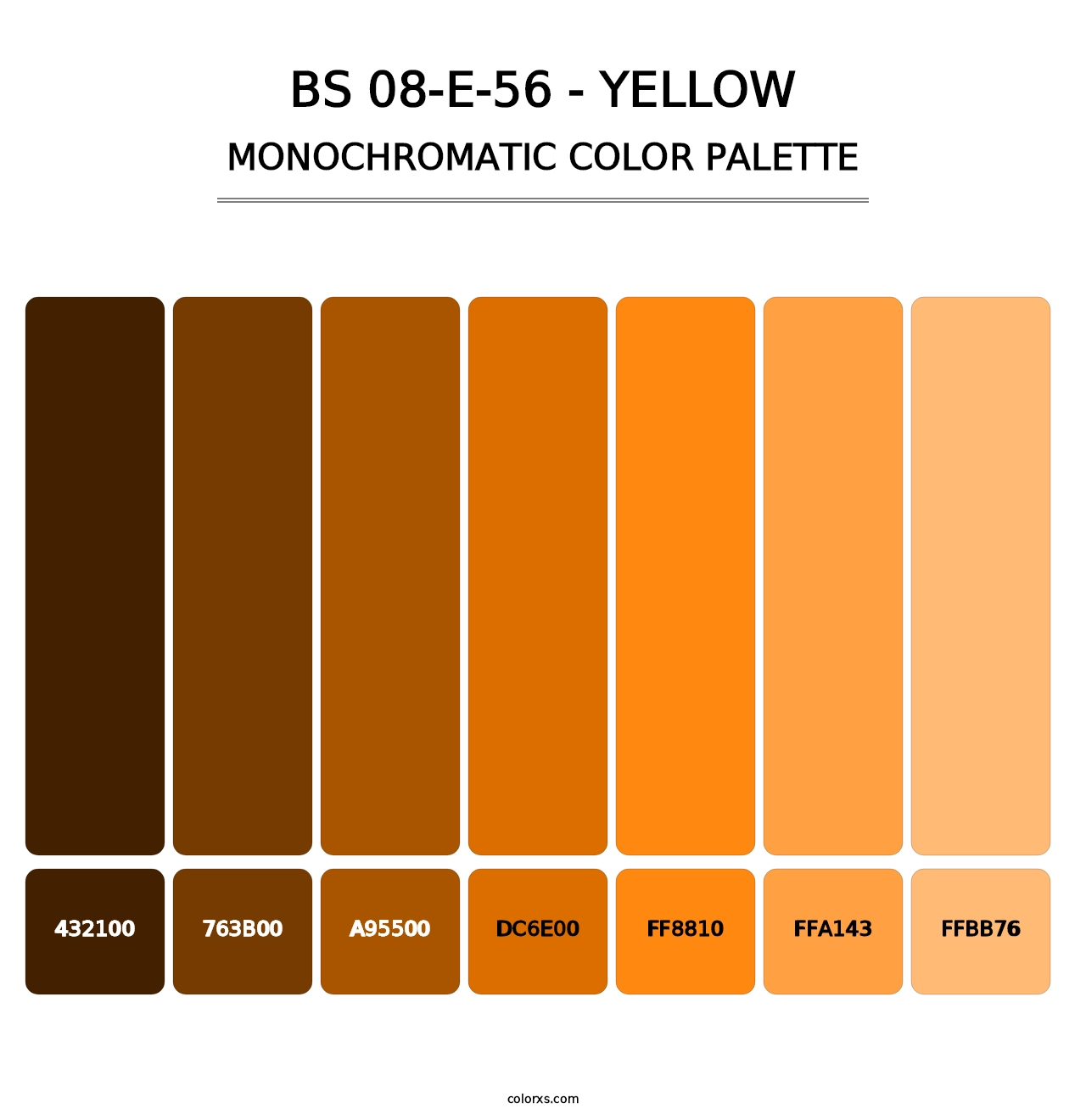 BS 08-E-56 - Yellow - Monochromatic Color Palette