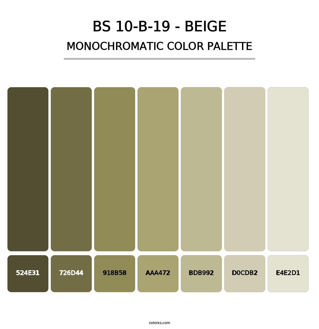 BS 10-B-19 - Beige - Monochromatic Color Palette