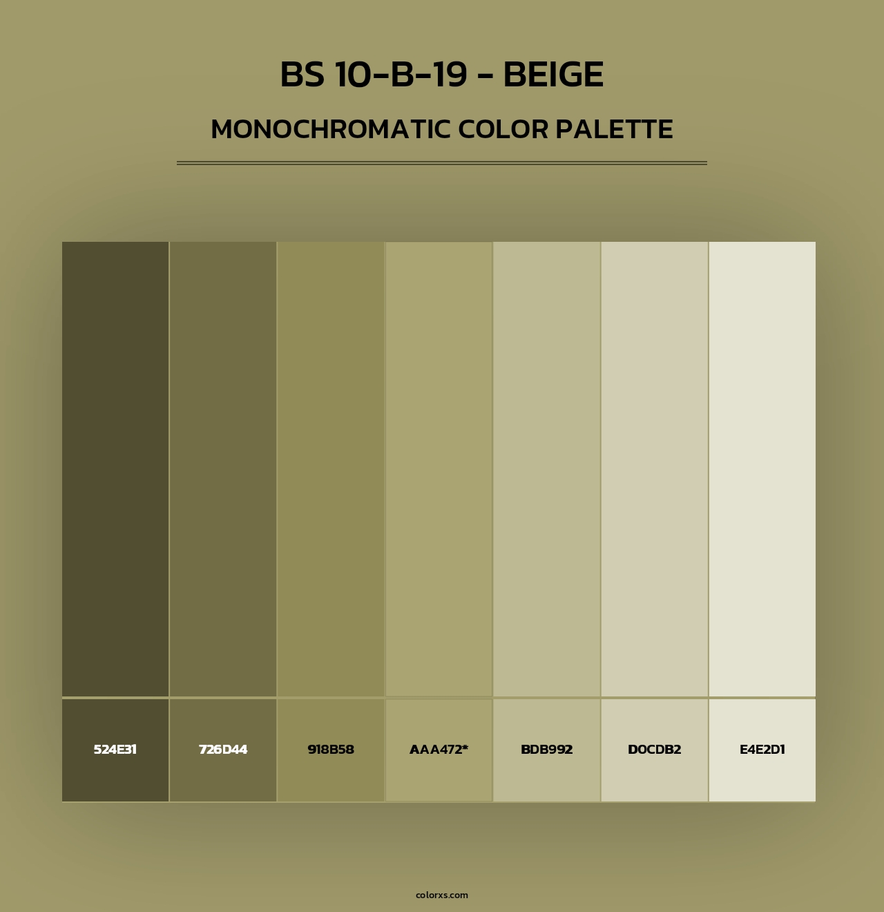 BS 10-B-19 - Beige - Monochromatic Color Palette