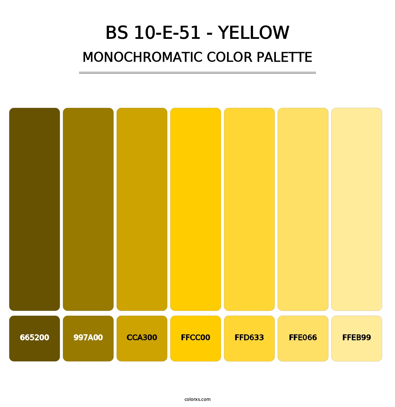 BS 10-E-51 - Yellow - Monochromatic Color Palette