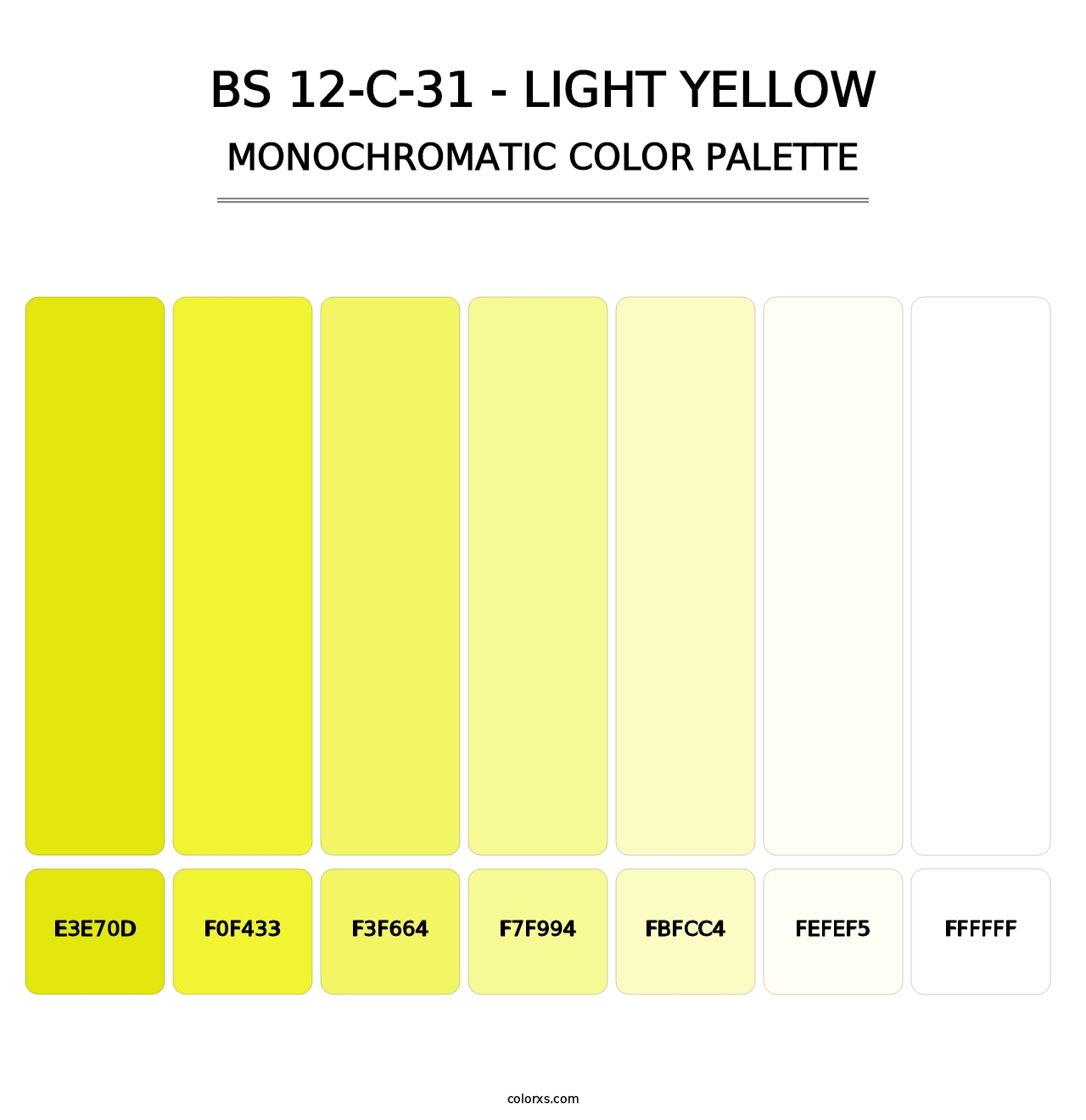 BS 12-C-31 - Light Yellow - Monochromatic Color Palette