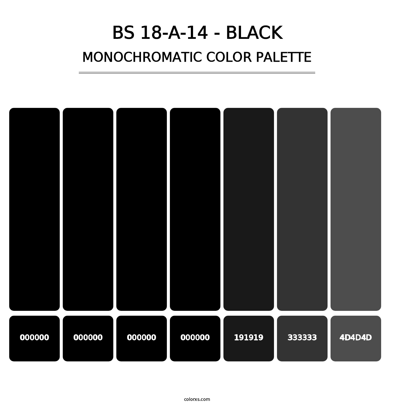 BS 18-A-14 - Black - Monochromatic Color Palette