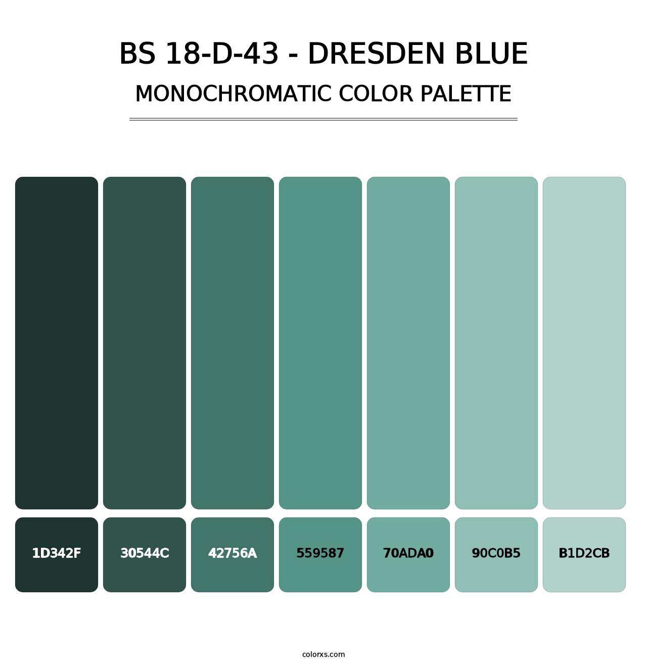 BS 18-D-43 - Dresden Blue - Monochromatic Color Palette
