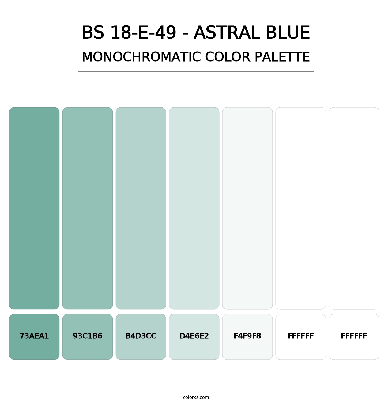 BS 18-E-49 - Astral Blue - Monochromatic Color Palette