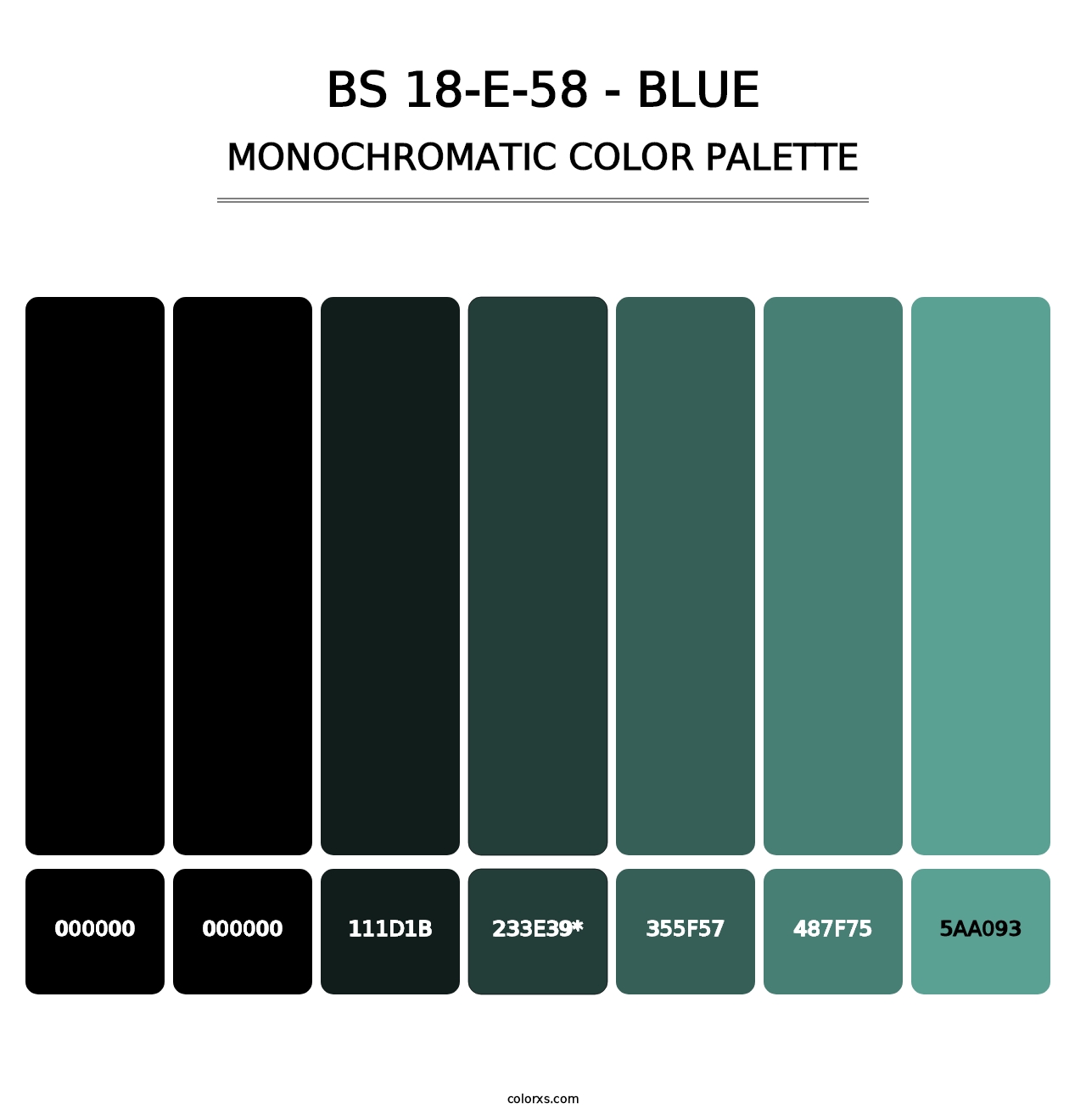 BS 18-E-58 - Blue - Monochromatic Color Palette