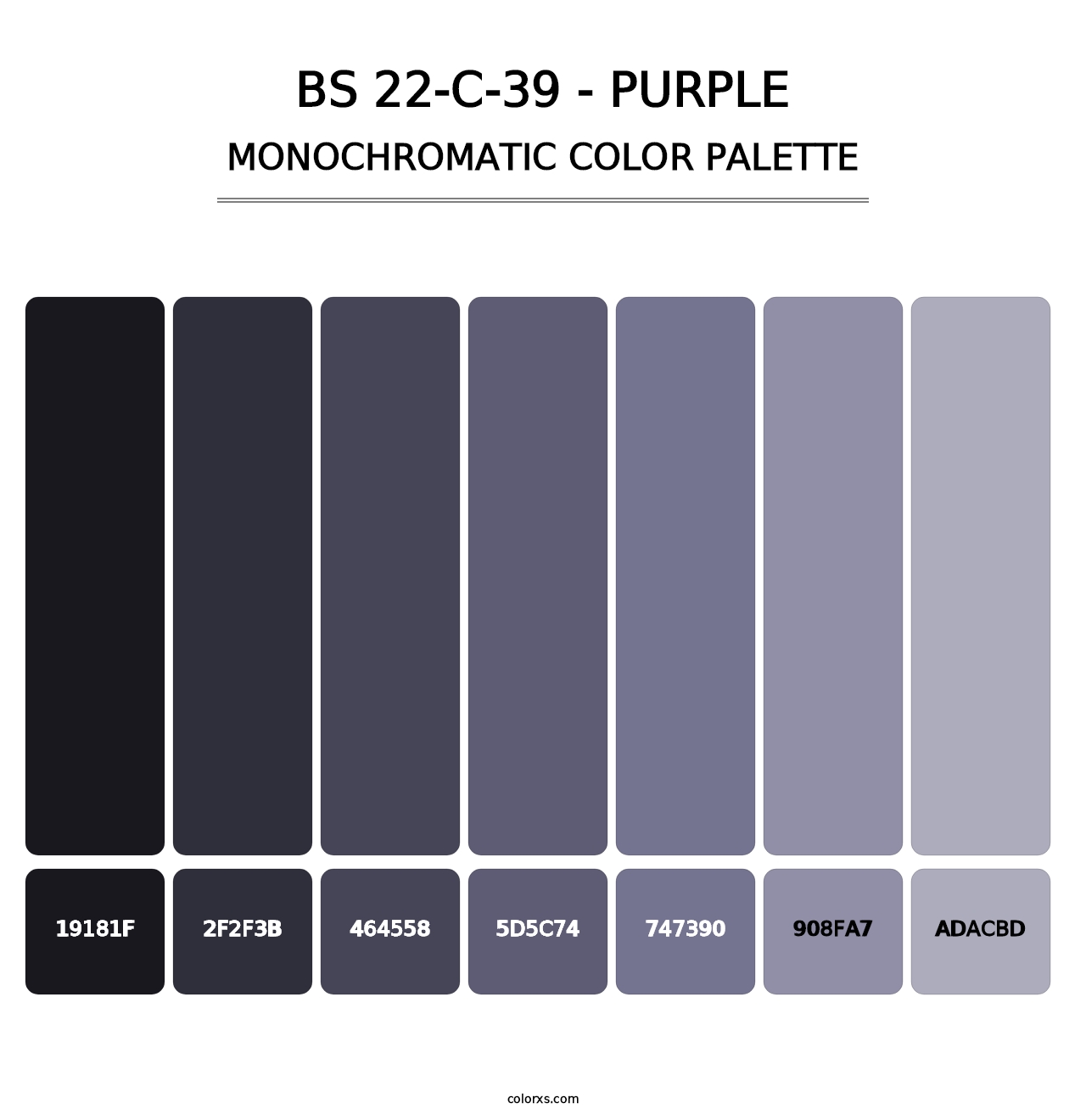 BS 22-C-39 - Purple - Monochromatic Color Palette