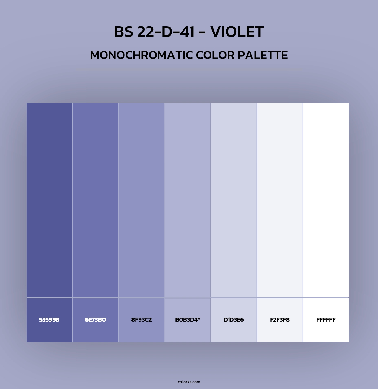 BS 22-D-41 - Violet - Monochromatic Color Palette